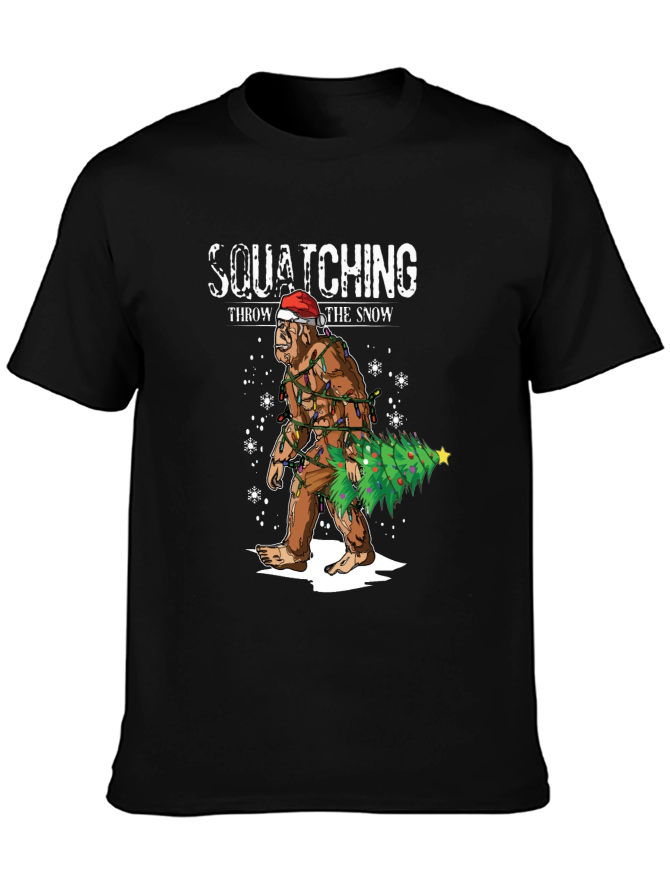 Squatching Through the Snow Holiday T-Shirt