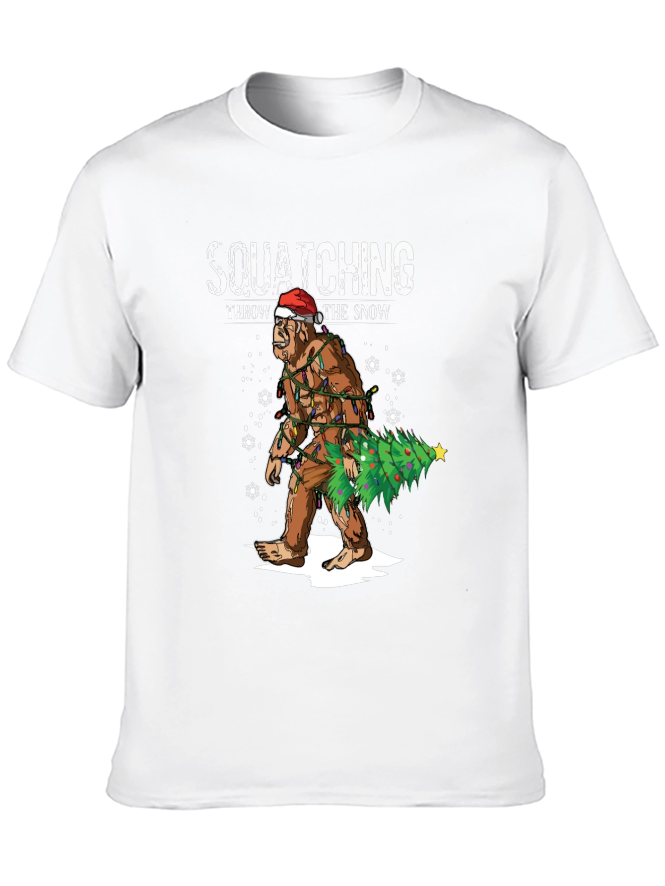 Squatching Through the Snow Holiday T-Shirt