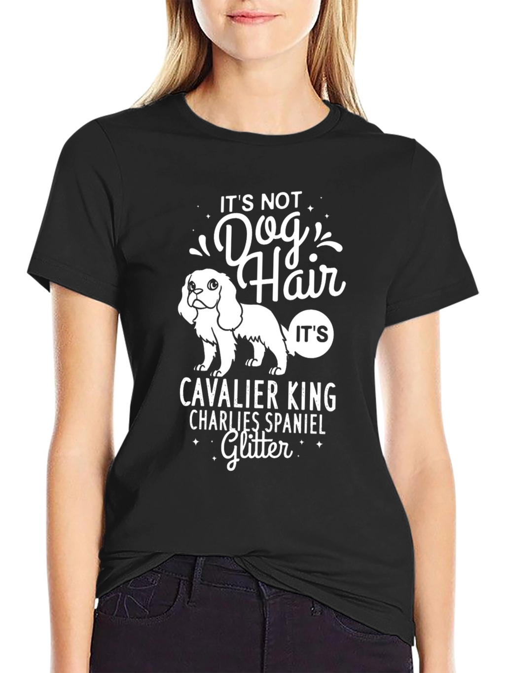 Dog Hair Glitter Cavalier King T-Shirt