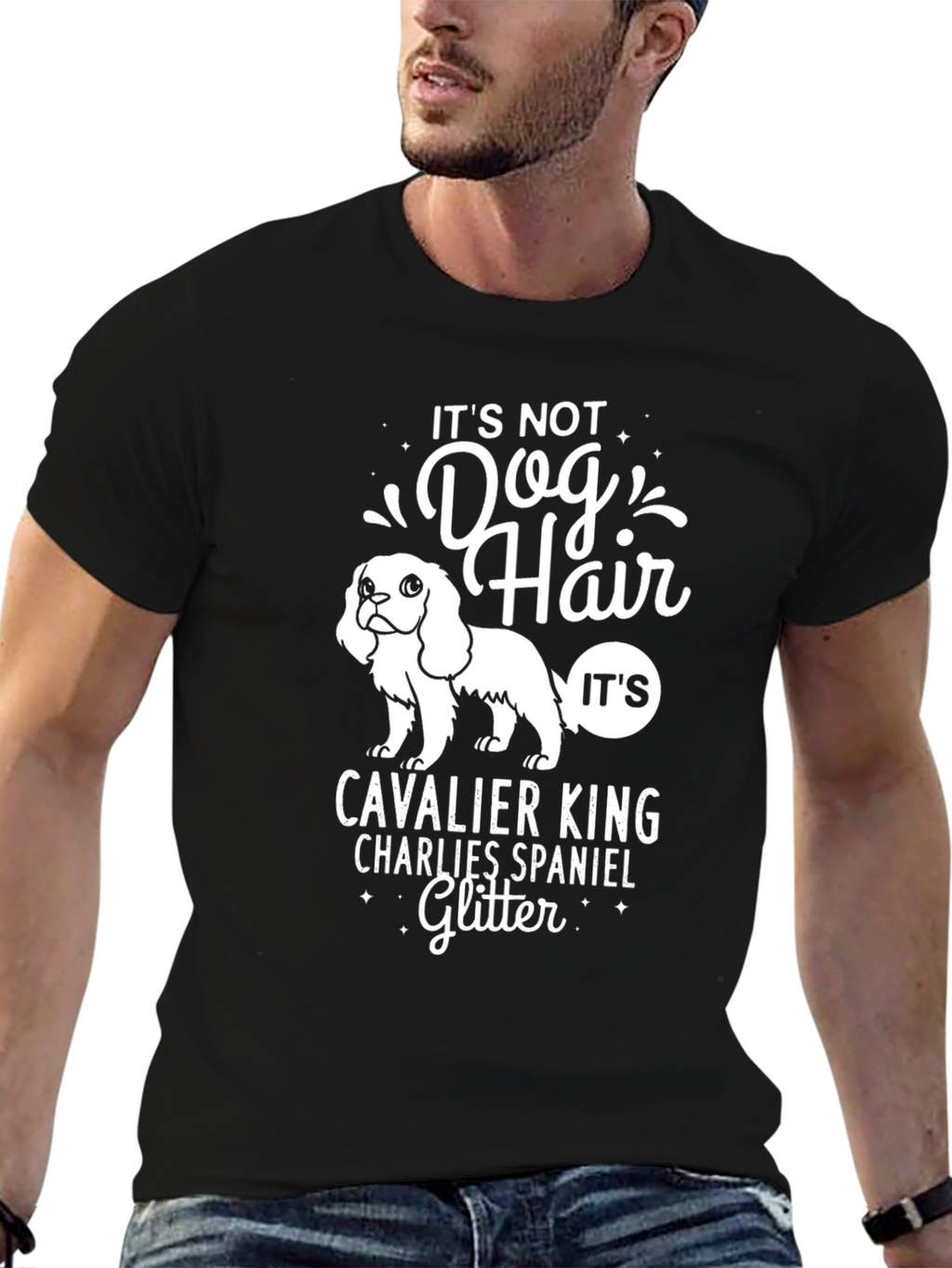 Dog Hair Glitter Cavalier King T-Shirt