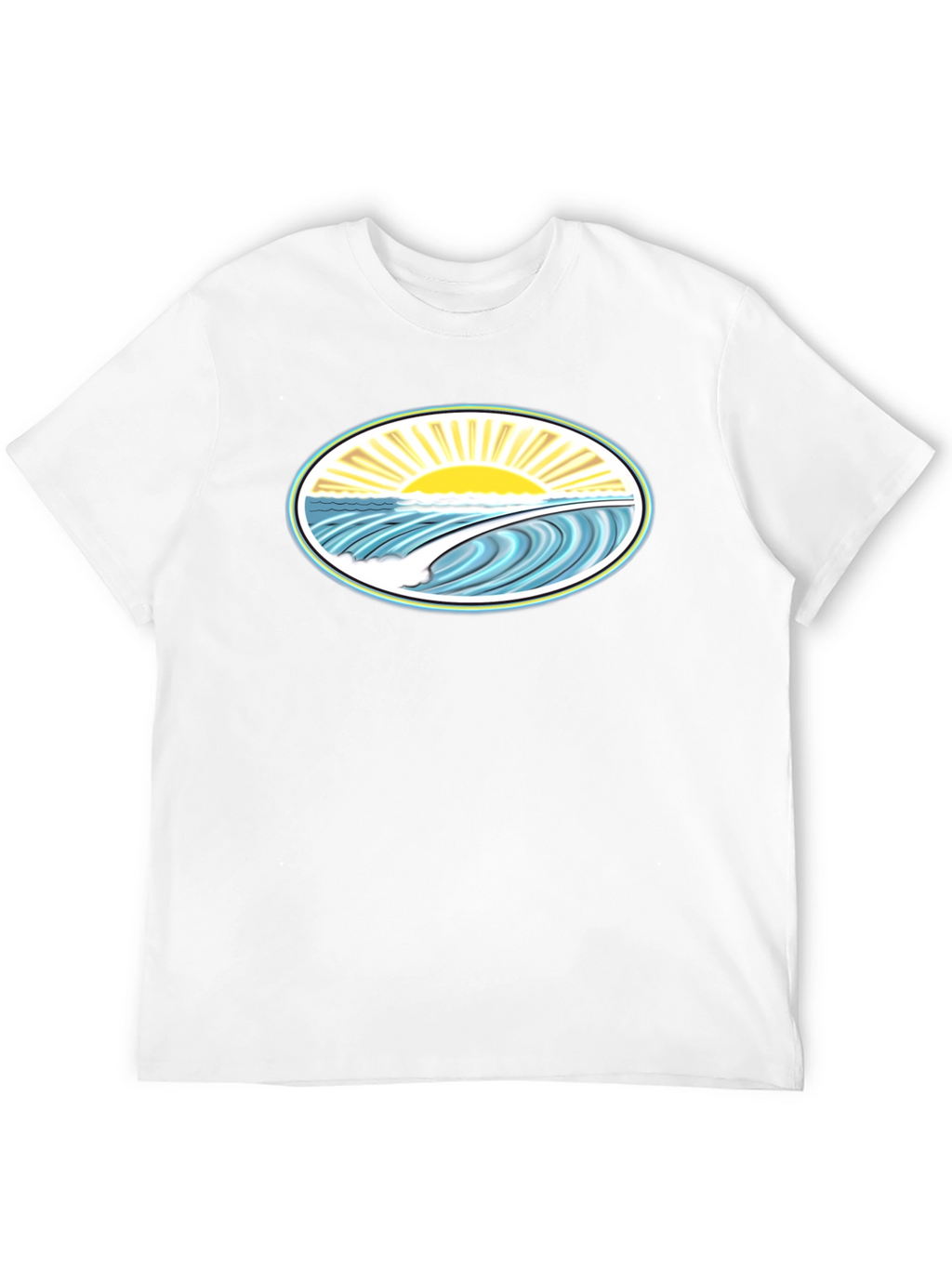 Ocean Wave Graphic Tee - Black Cotton Comfort