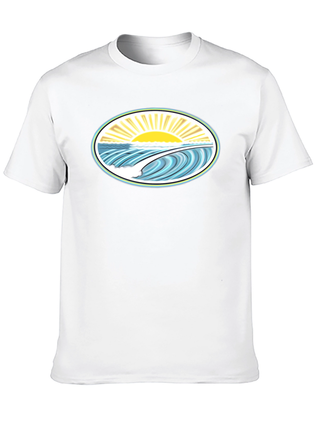 Ocean Wave Graphic Tee - Black Cotton Comfort