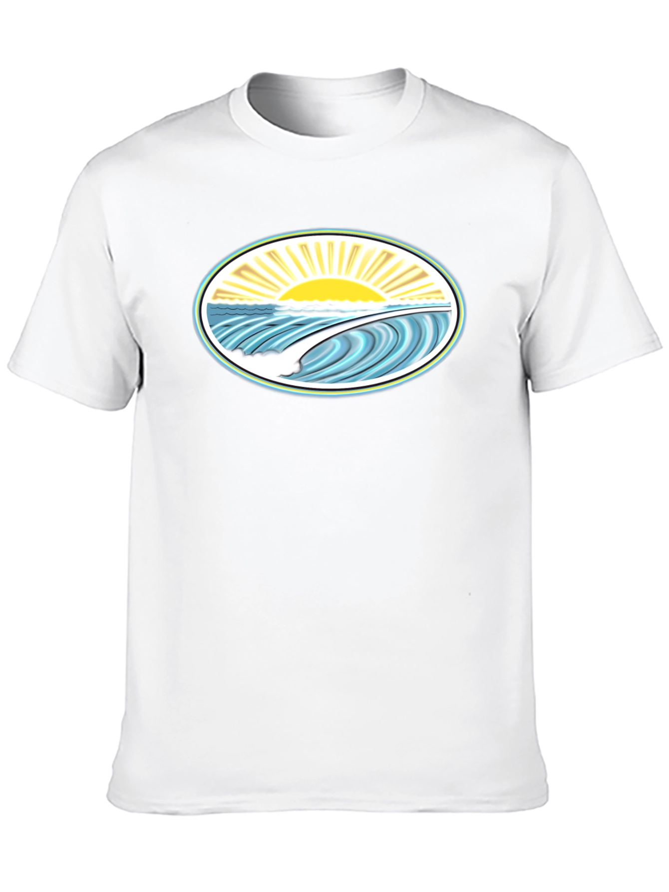 Ocean Wave Graphic Tee - Black Cotton Comfort