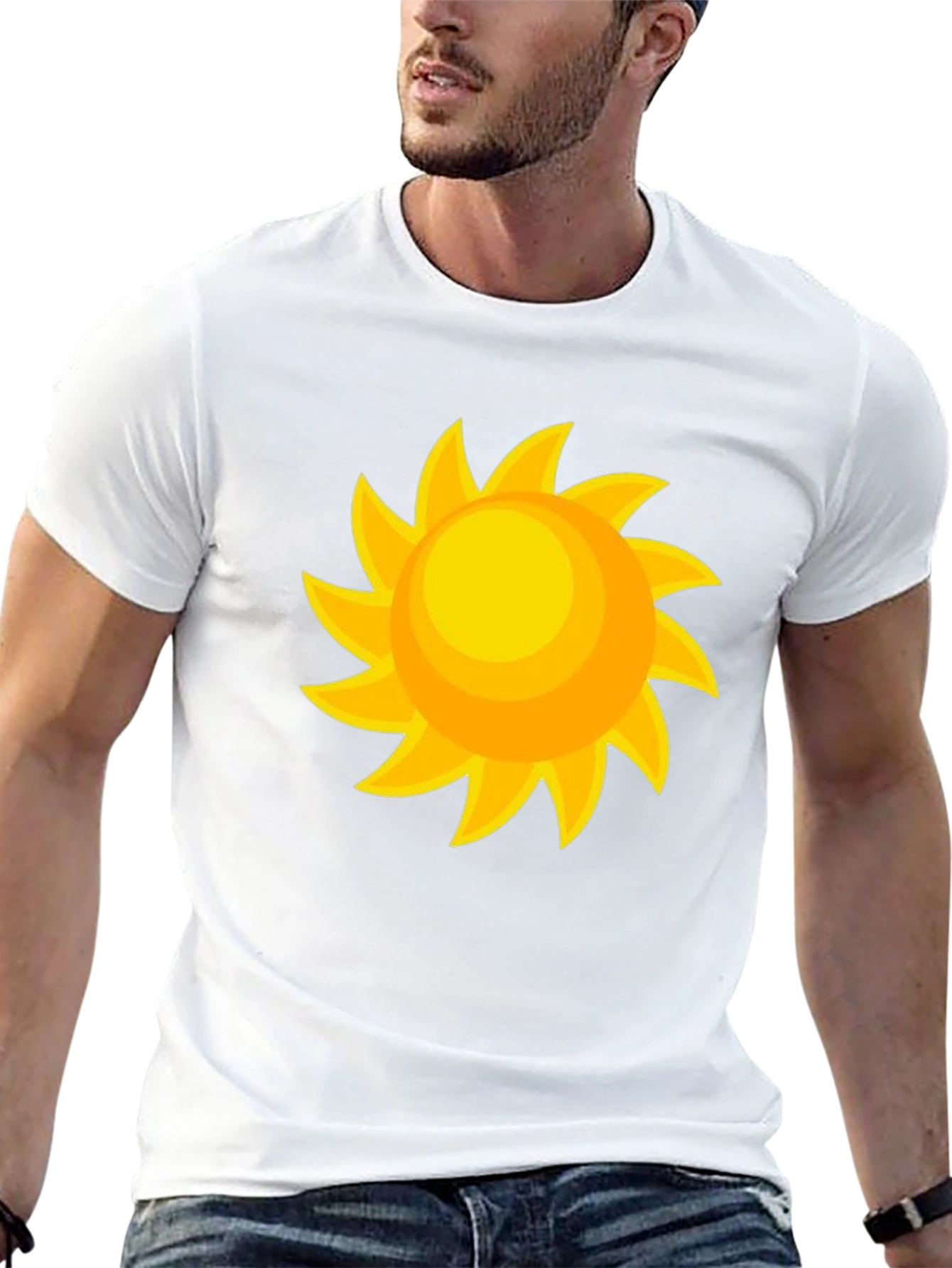 Sunny Day Graphic Tee - Black Cotton Comfort