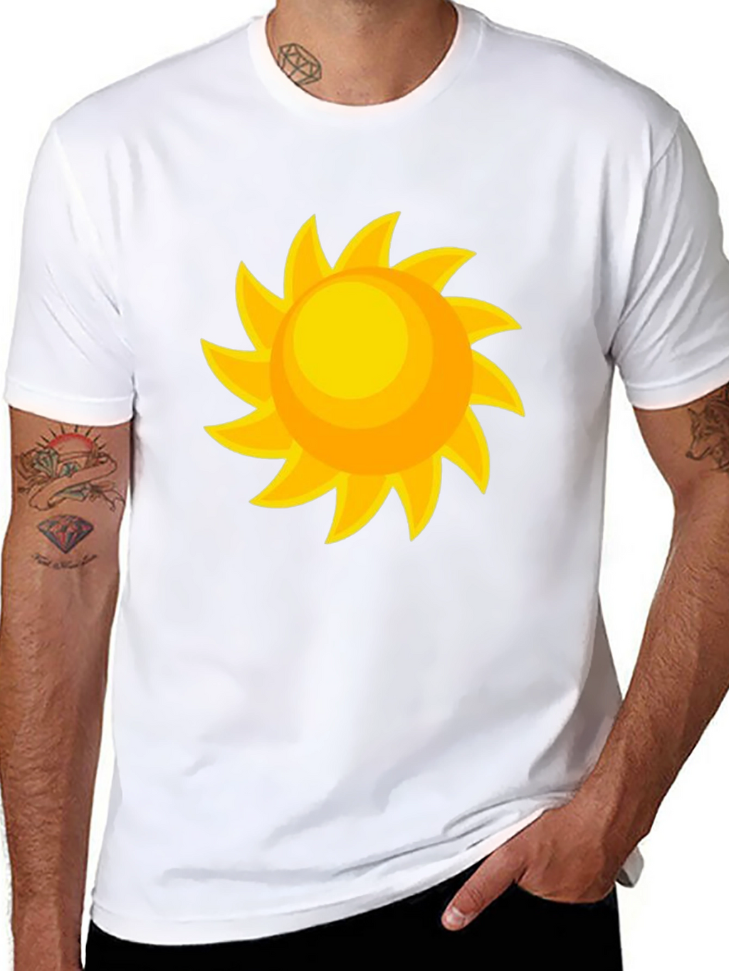 Sunny Day Graphic Tee - Black Cotton Comfort