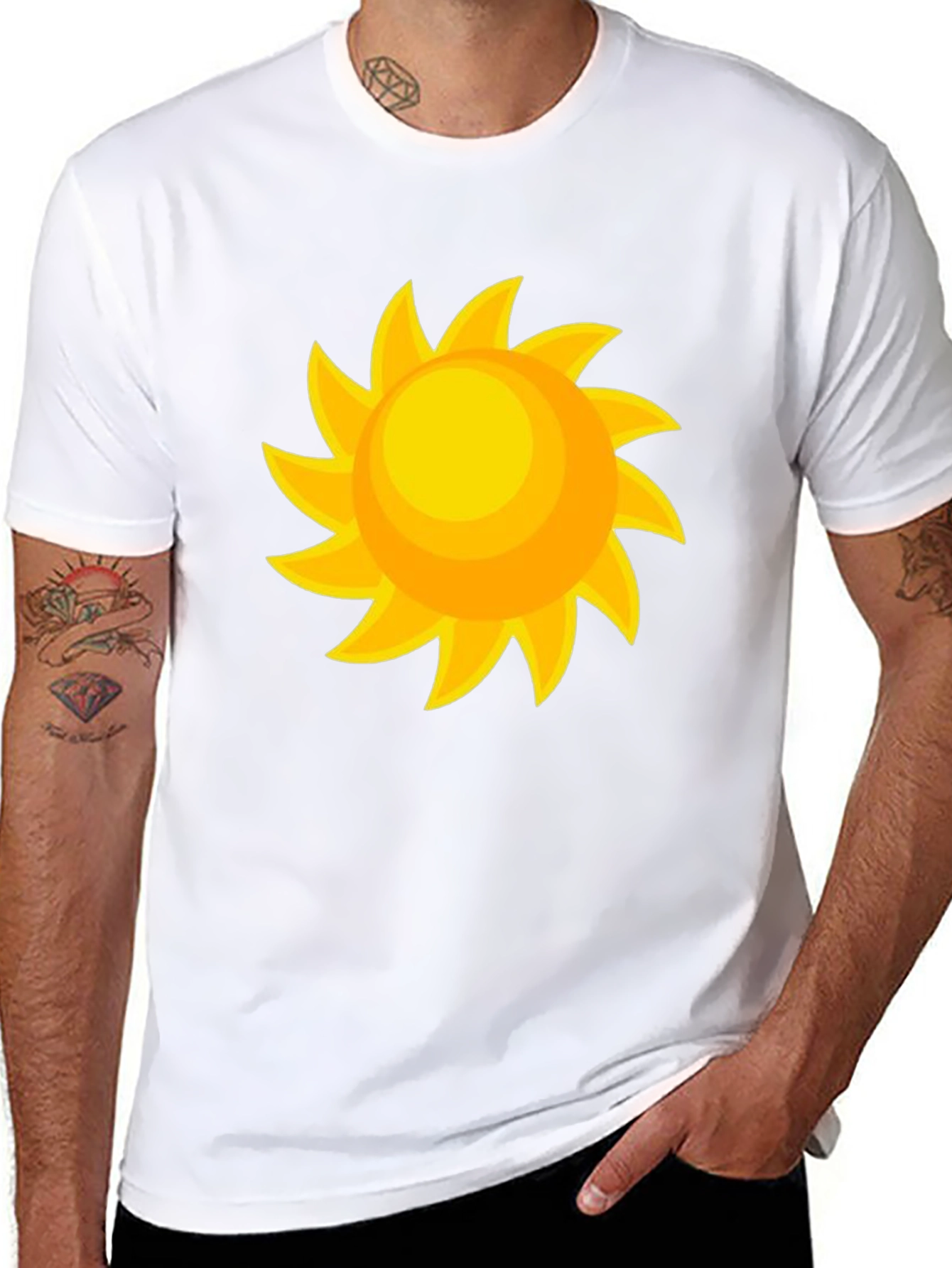 Sunny Day Graphic Tee - Black Cotton Comfort