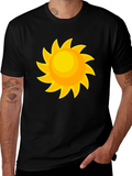 Sunny Day Graphic Tee - Black Cotton Comfort