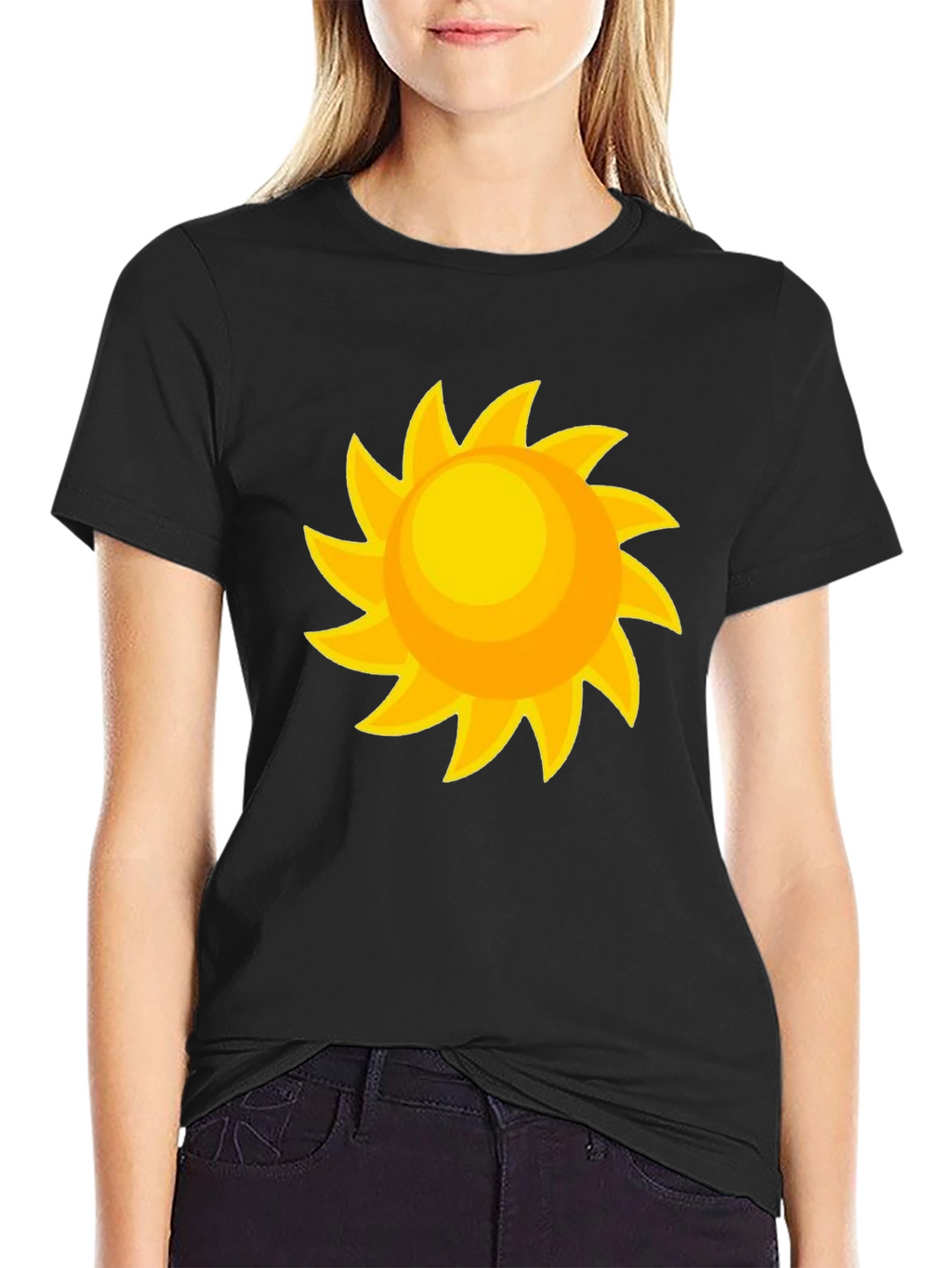 Sunny Day Graphic Tee - Black Cotton Comfort