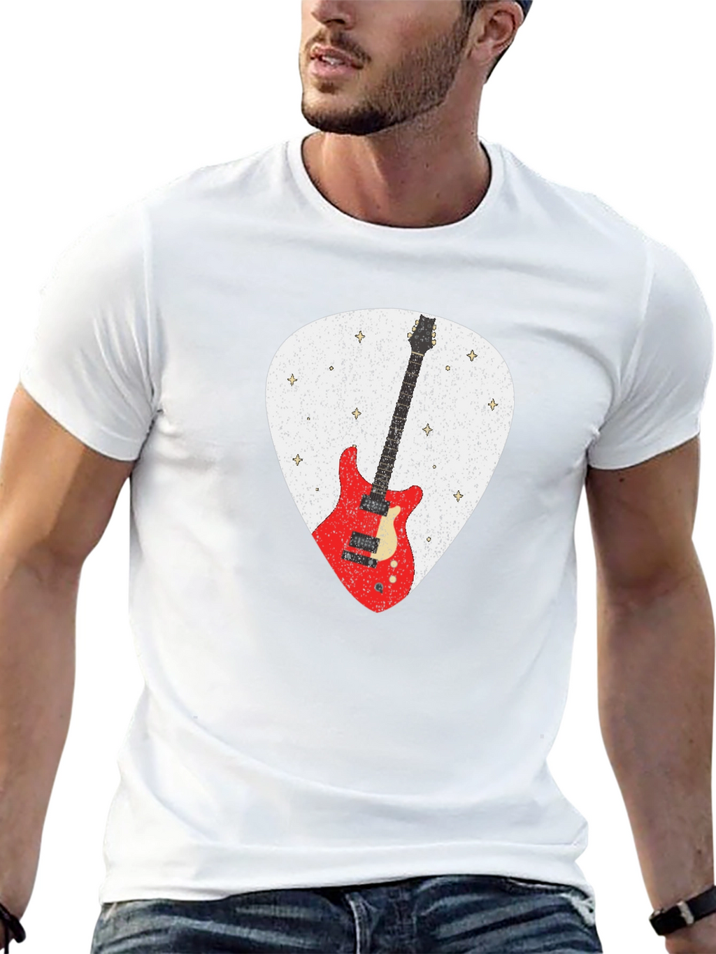 Guitar Pick Graphic T-Shirt - Rock Music Tee