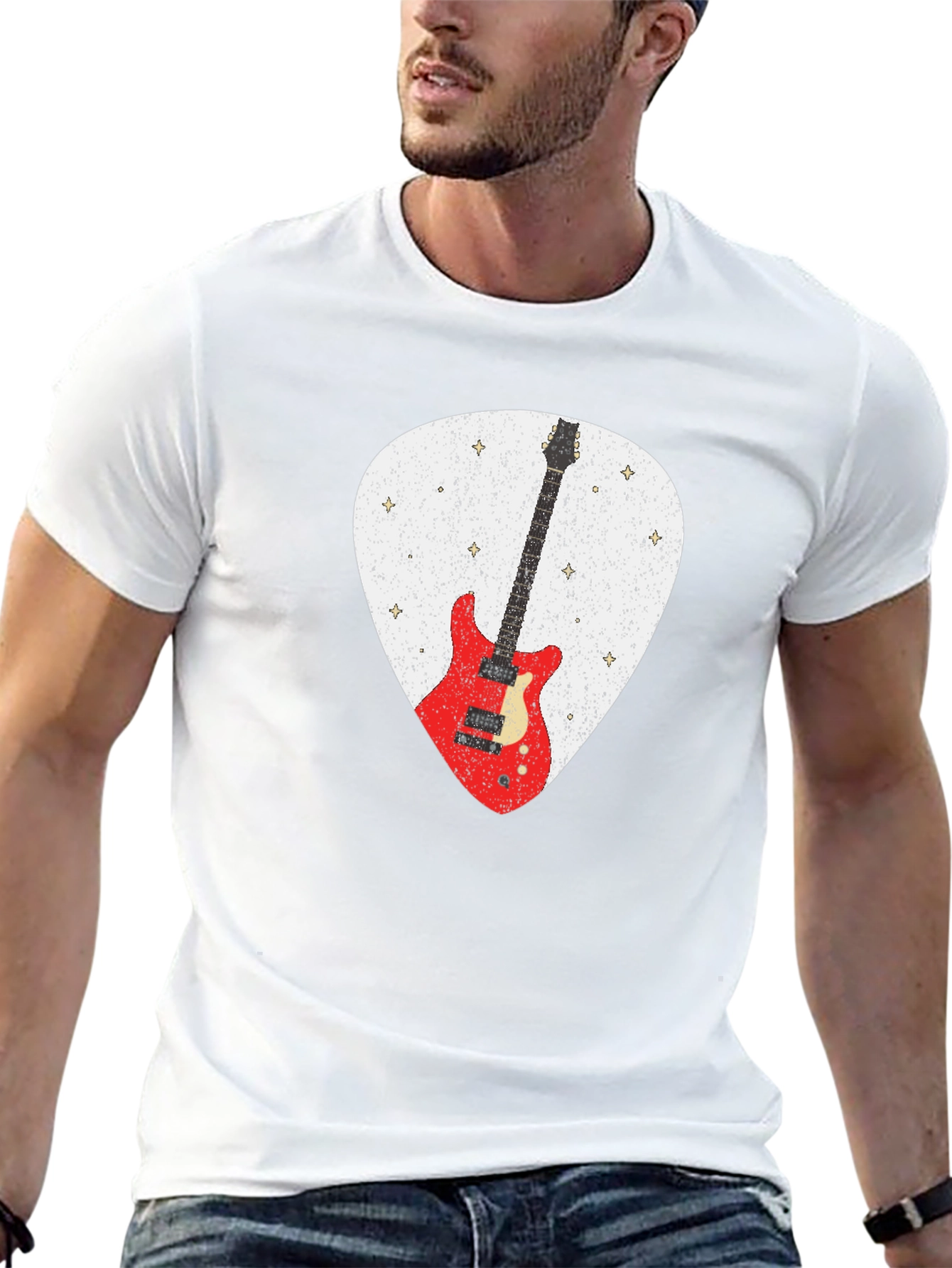 Guitar Pick Graphic T-Shirt - Rock Music Tee