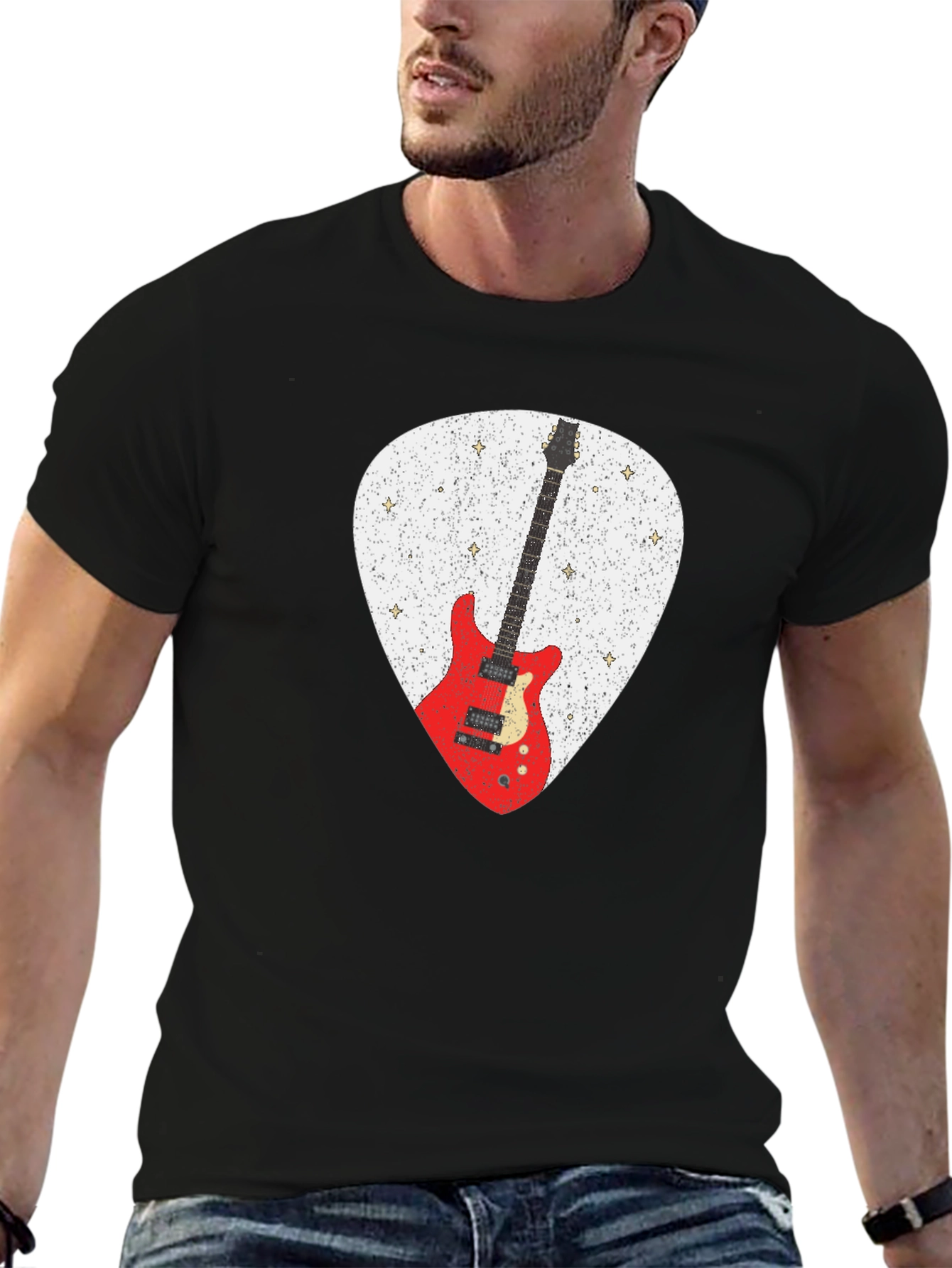 Guitar Pick Graphic T-Shirt - Rock Music Tee