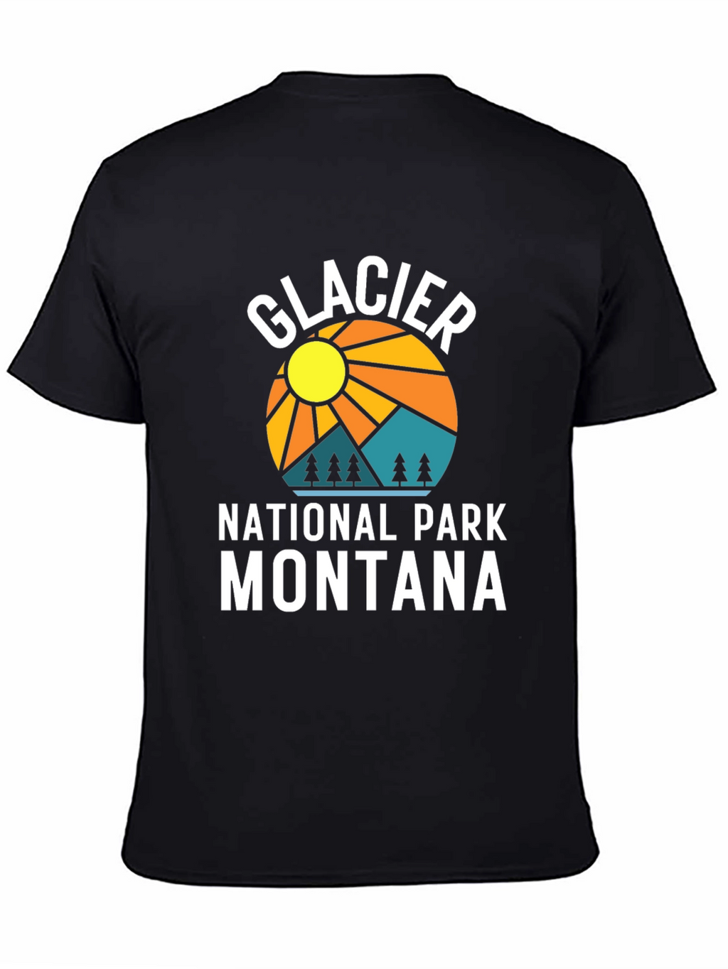 Glacier National Park Montana Black T-Shirt
