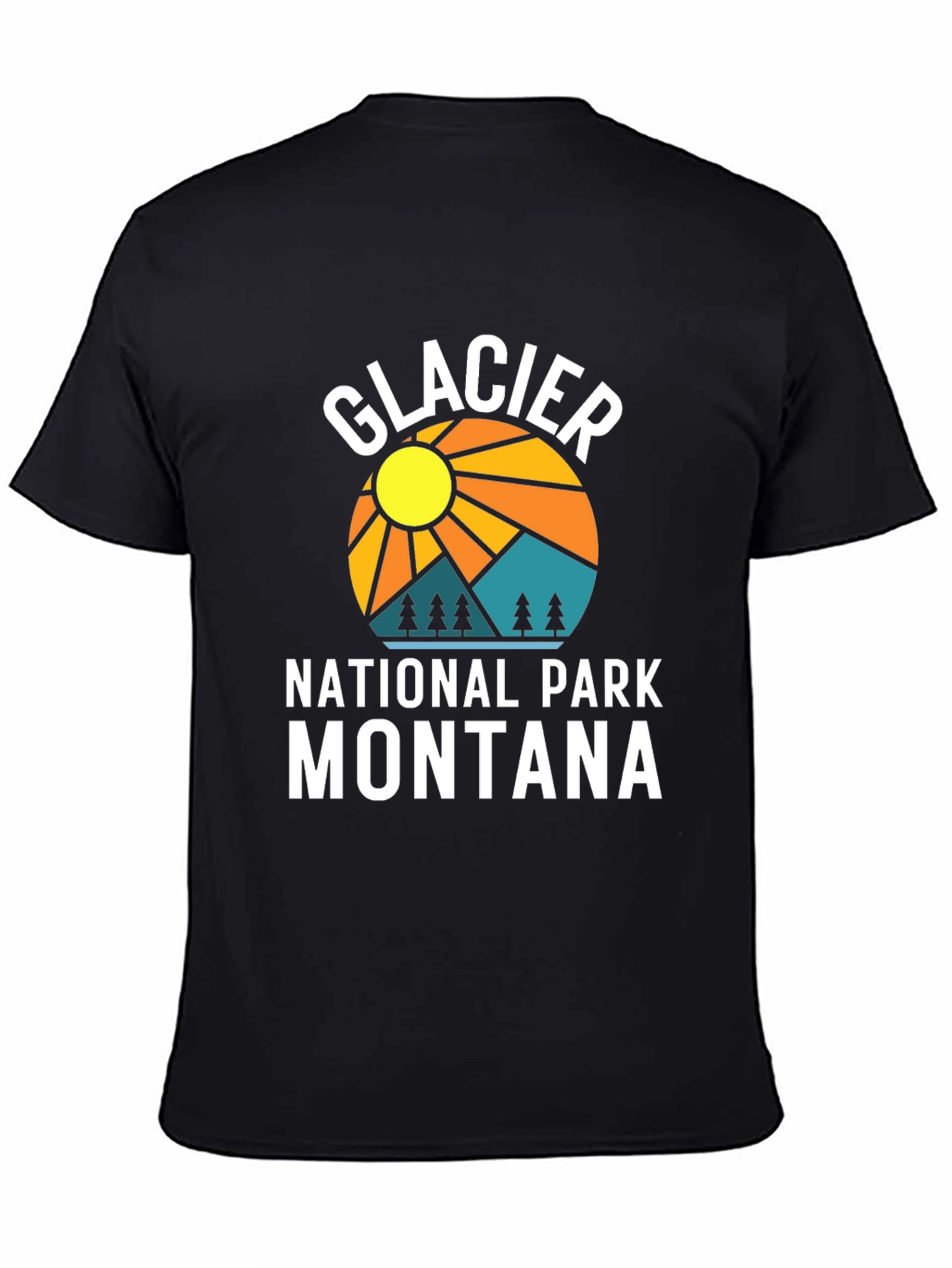 Glacier National Park Montana Black T-Shirt
