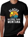 Glacier National Park Montana Black T-Shirt