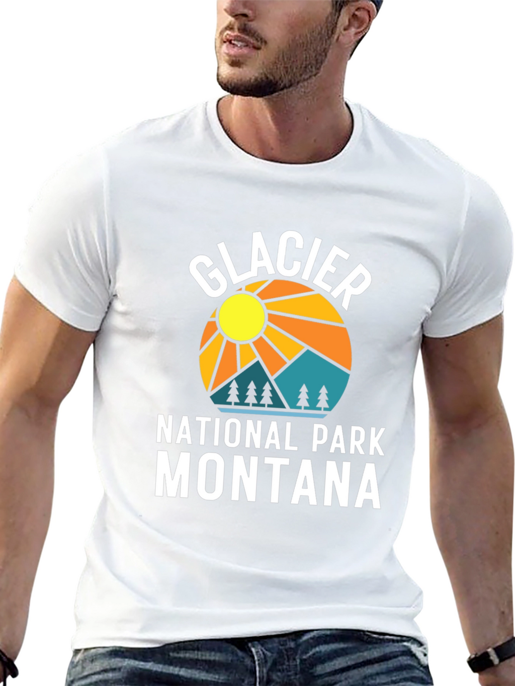Glacier National Park Montana Black T-Shirt