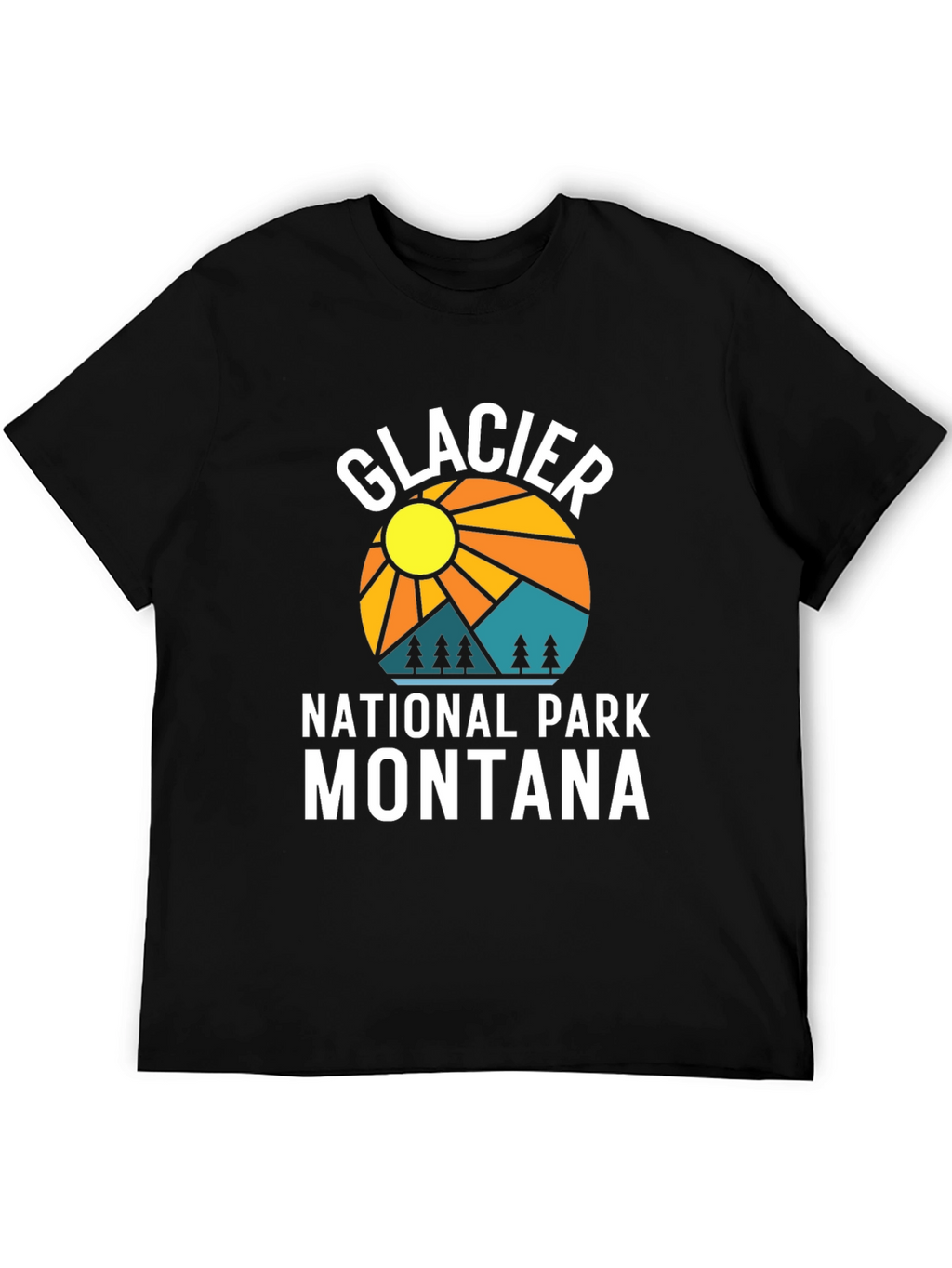Glacier National Park Montana Black T-Shirt