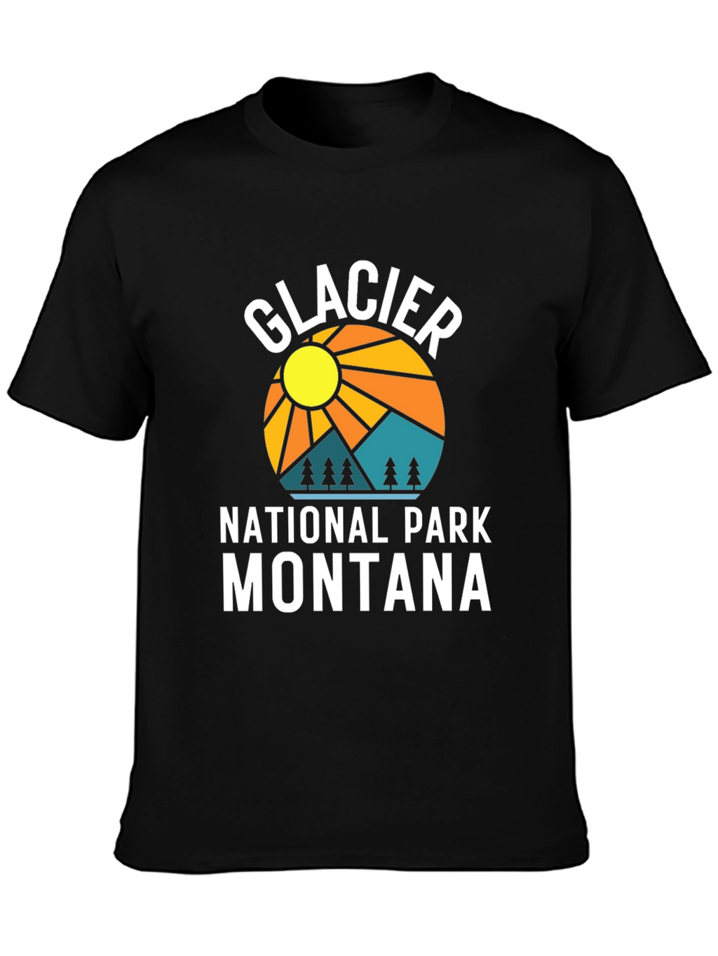 Glacier National Park Montana Black T-Shirt