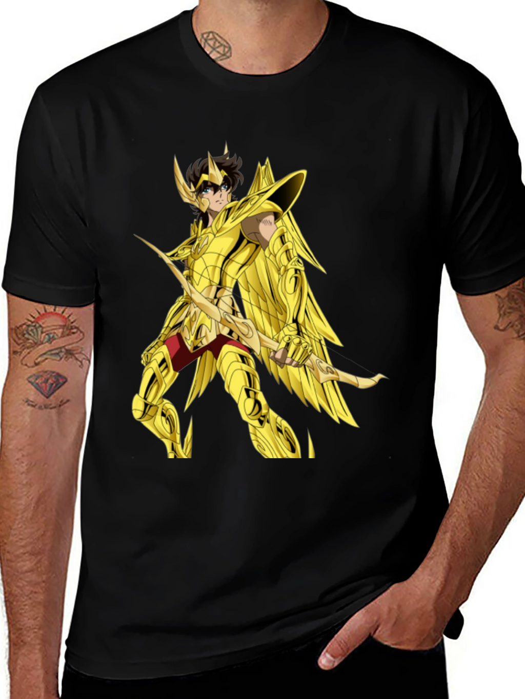 Saint Seiya Anime Graphic Black T-Shirt