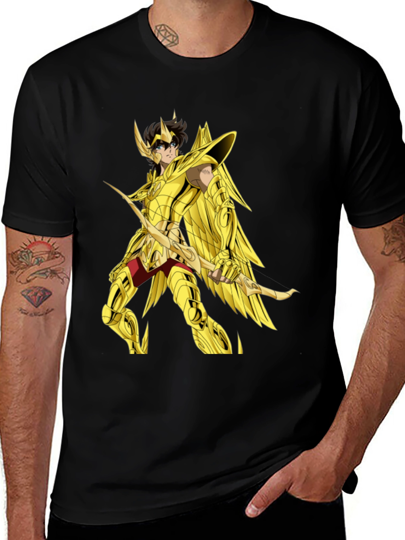 Saint Seiya Anime Graphic Black T-Shirt