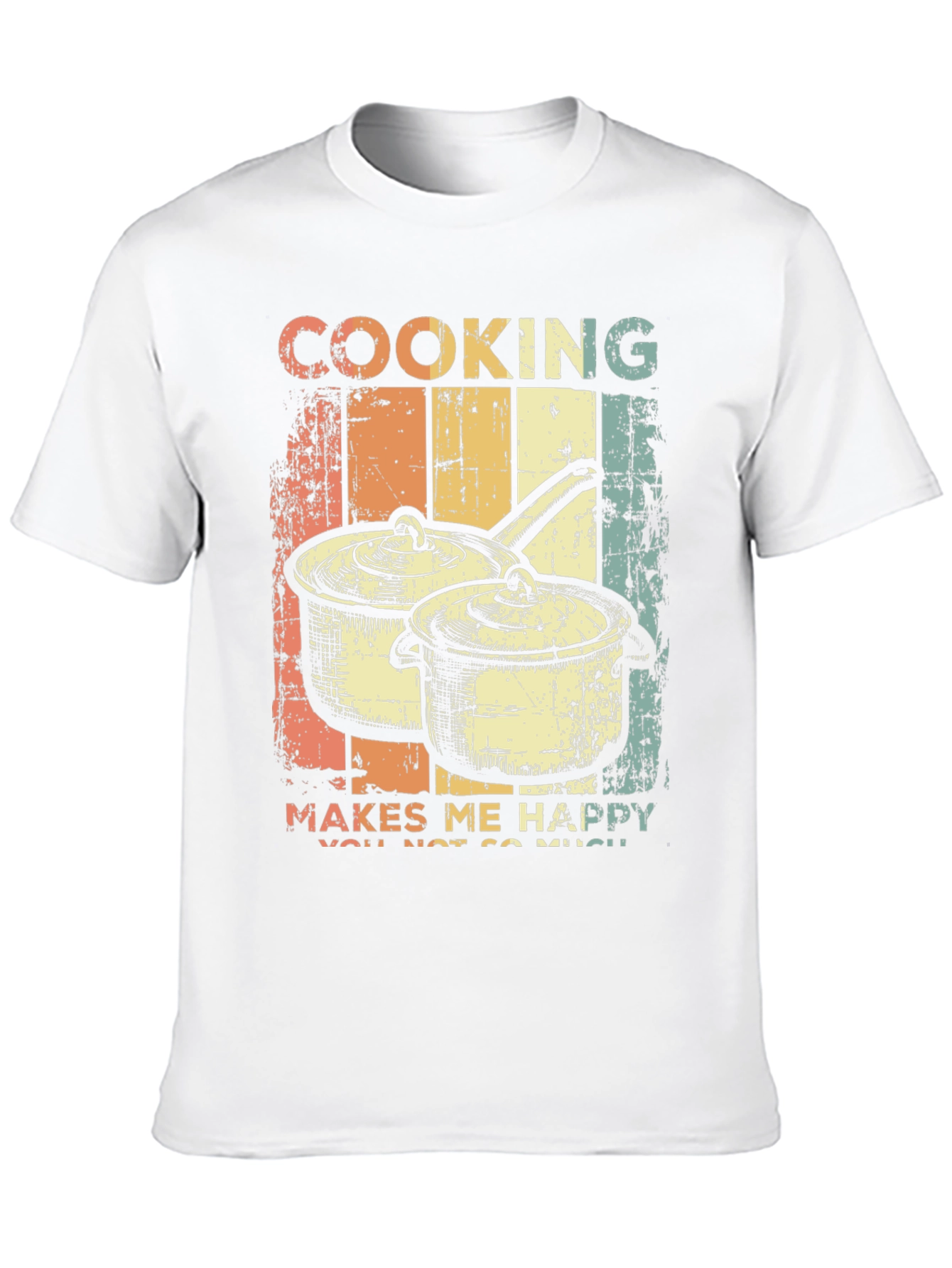 Cooking Makes Me Happy Retro T-Shirt