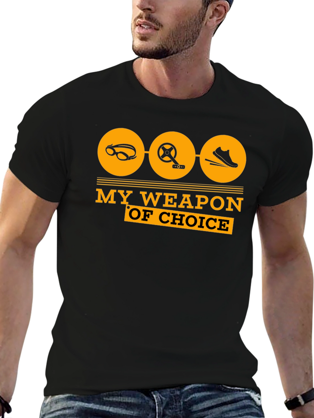 Triathlon T-Shirt: My Weapon of Choice - Black Tee