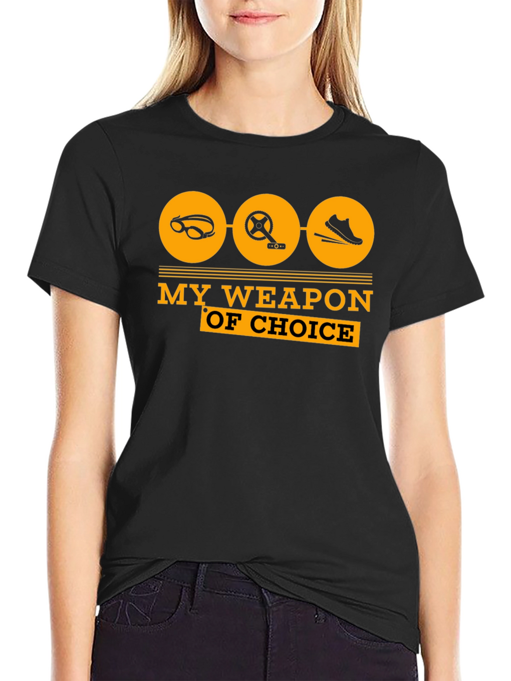 Triathlon T-Shirt: My Weapon of Choice - Black Tee