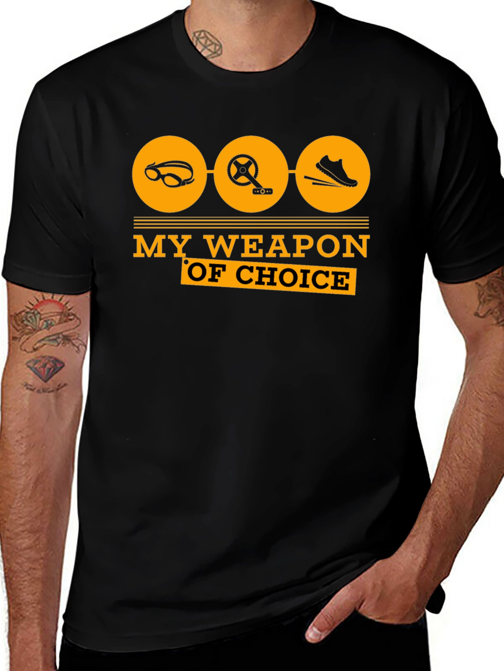Triathlon T-Shirt: My Weapon of Choice - Black Tee