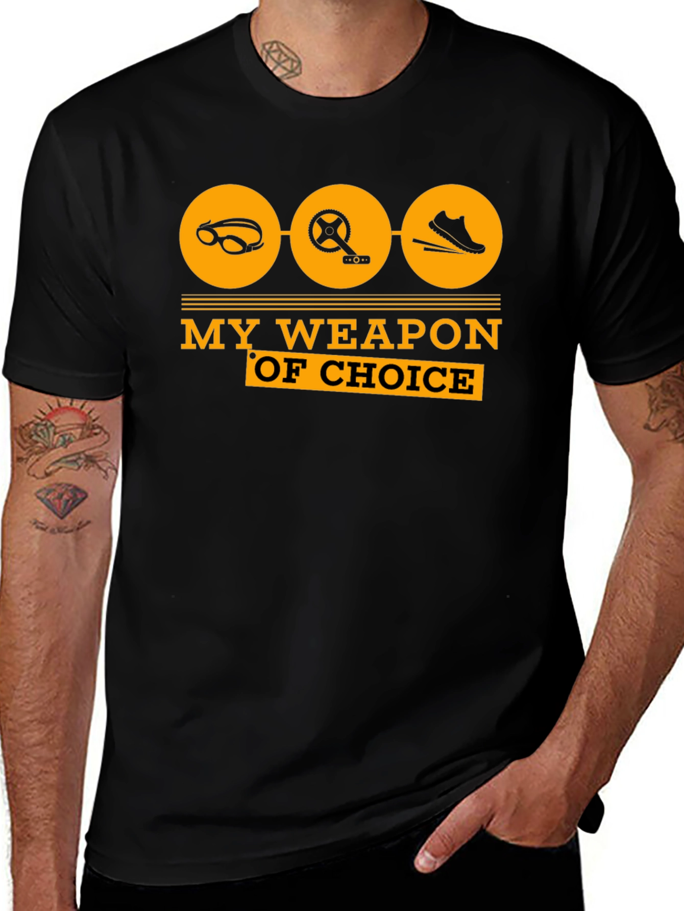 Triathlon T-Shirt: My Weapon of Choice - Black Tee