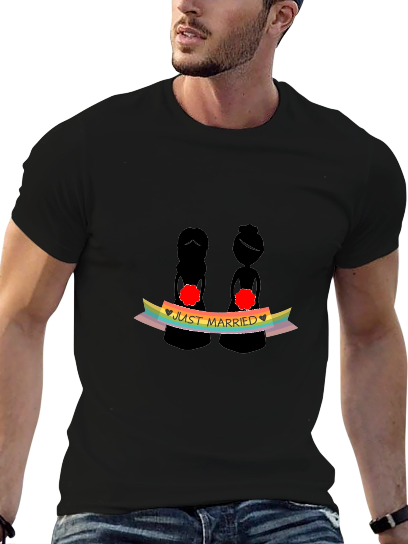 Just Married LGBTQ+ Pride T-Shirt
