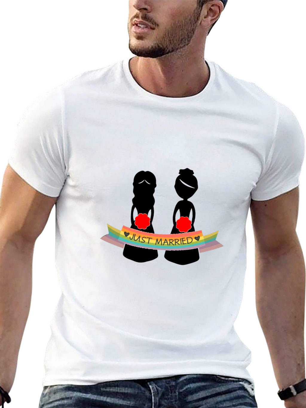 Just Married LGBTQ+ Pride T-Shirt