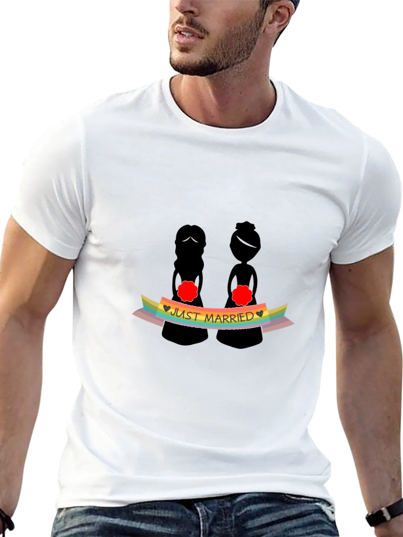 Just Married LGBTQ+ Pride T-Shirt