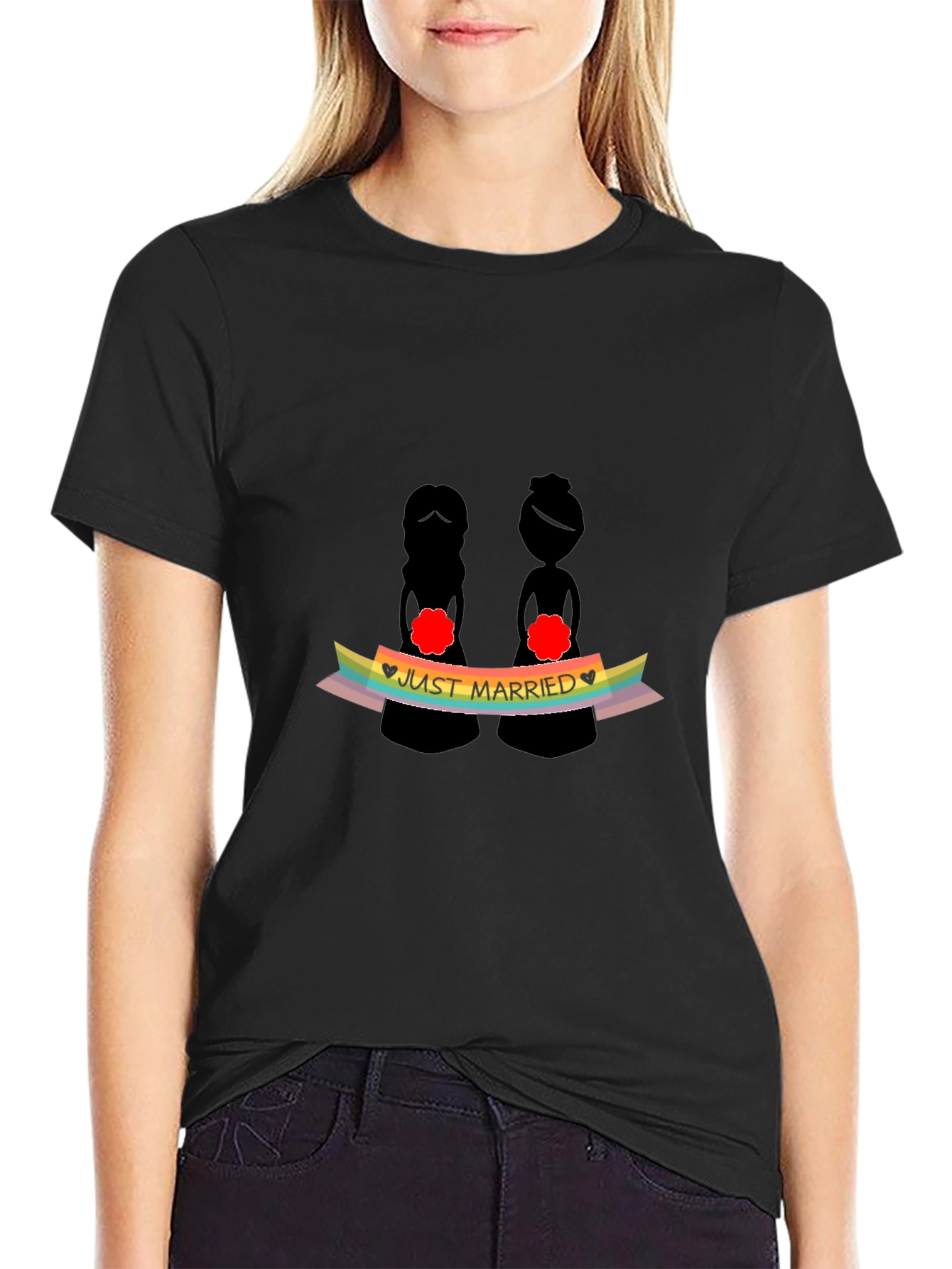 Just Married LGBTQ+ Pride T-Shirt