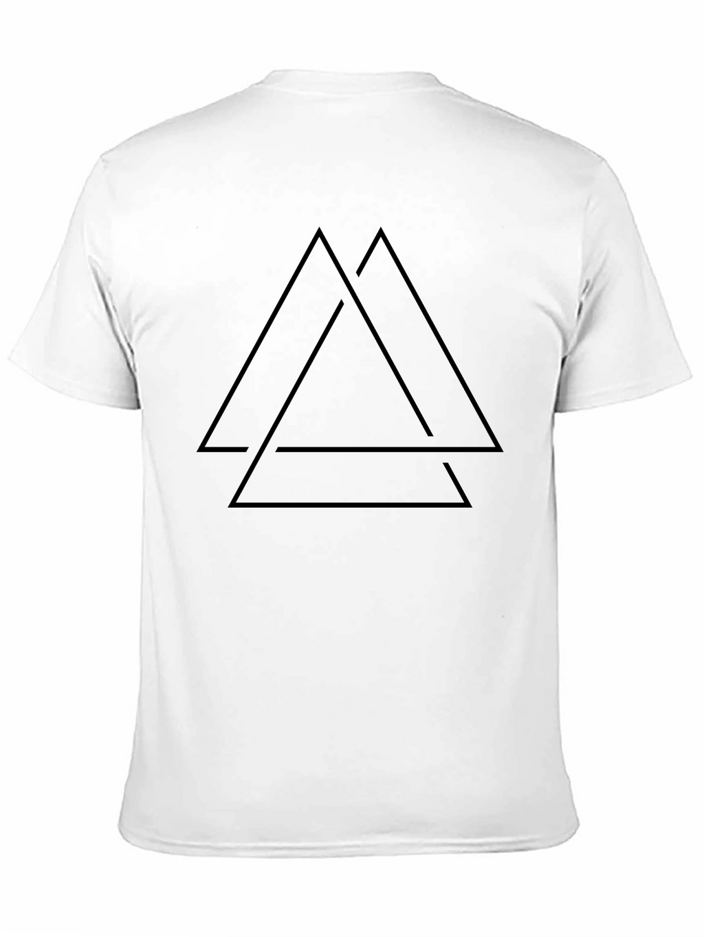 Mens Black T-Shirt - Geometric Triangle Design