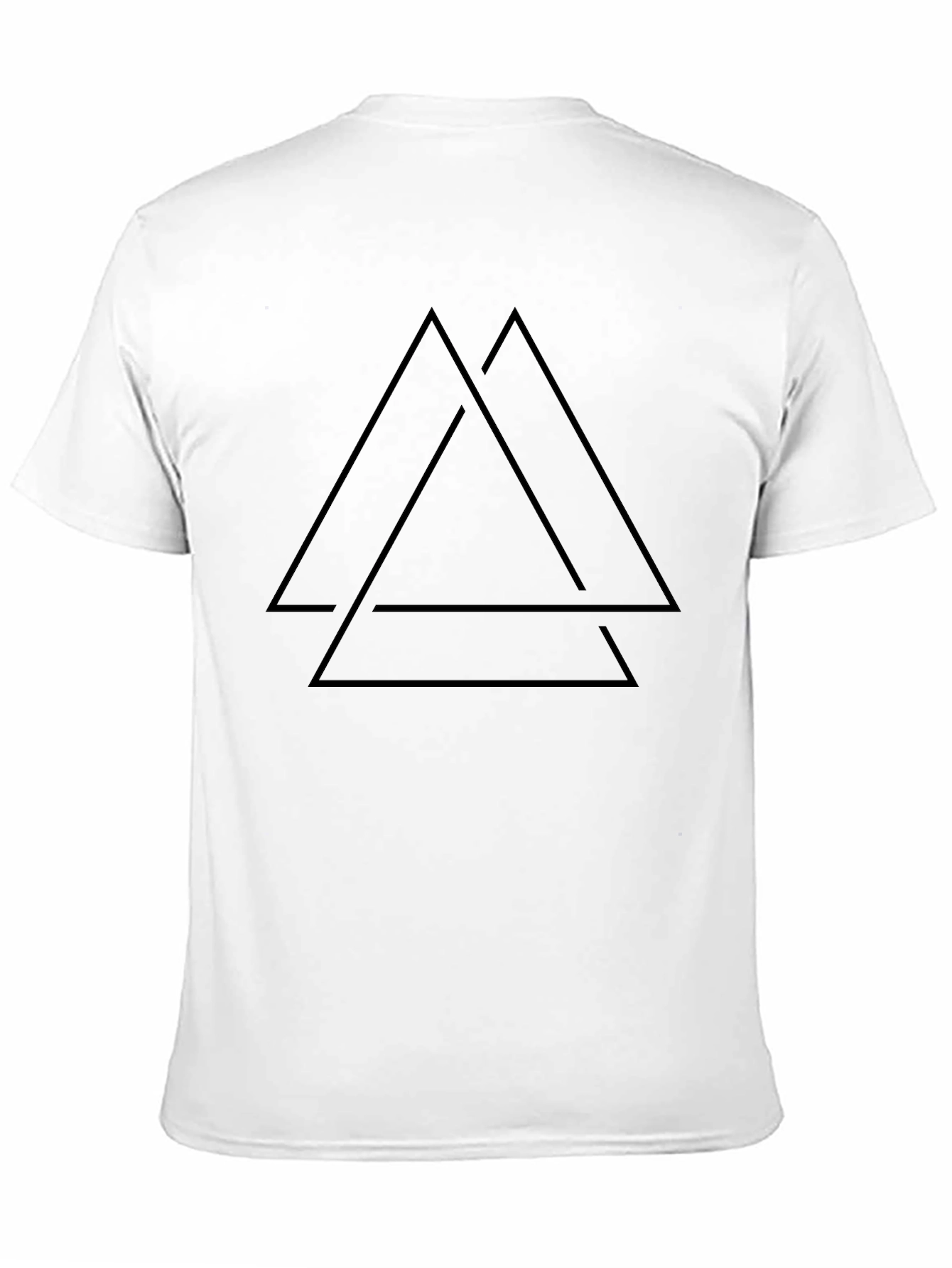 Mens Black T-Shirt - Geometric Triangle Design