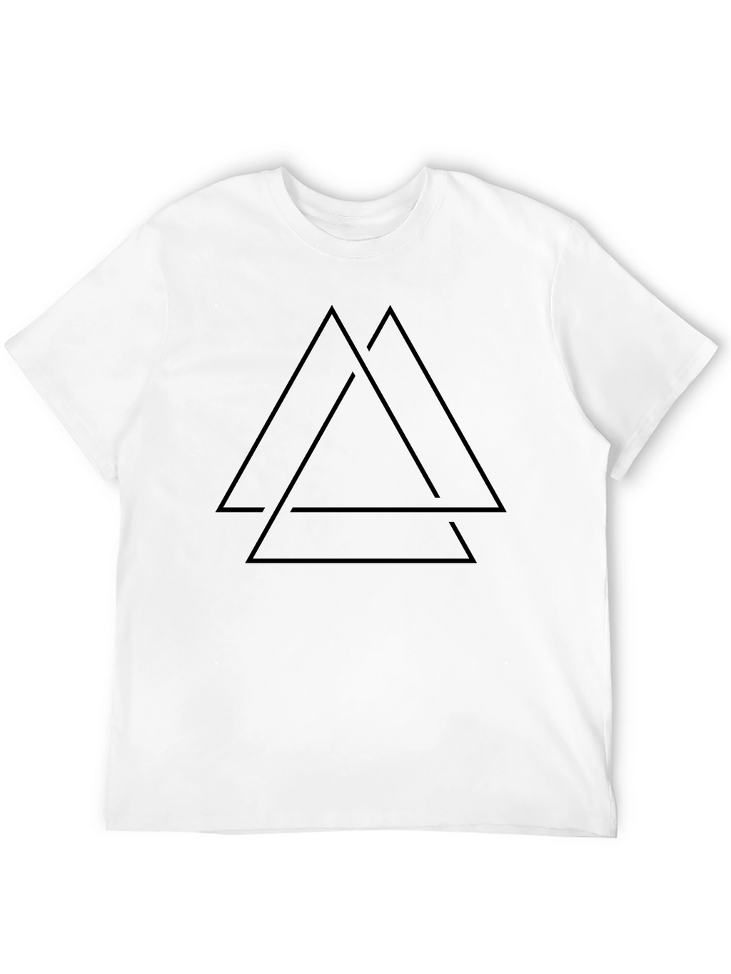 Mens Black T-Shirt - Geometric Triangle Design