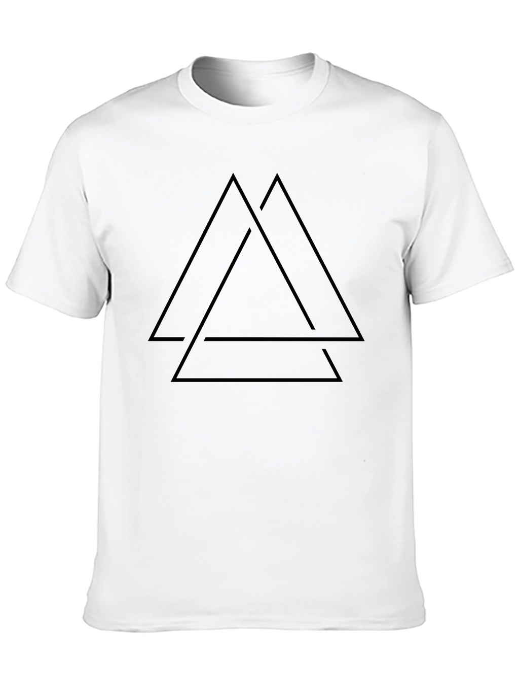 Mens Black T-Shirt - Geometric Triangle Design