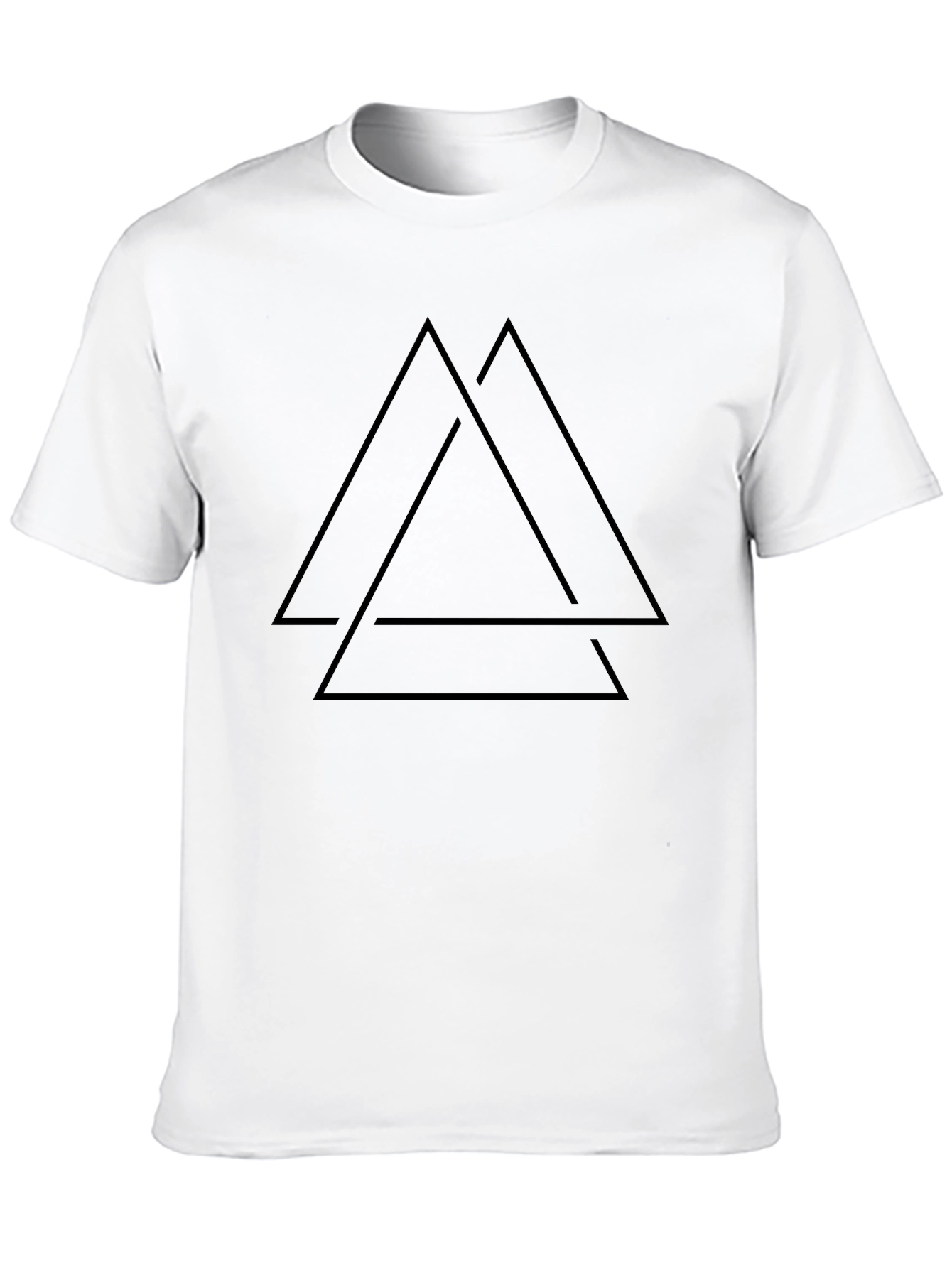 Mens Black T-Shirt - Geometric Triangle Design