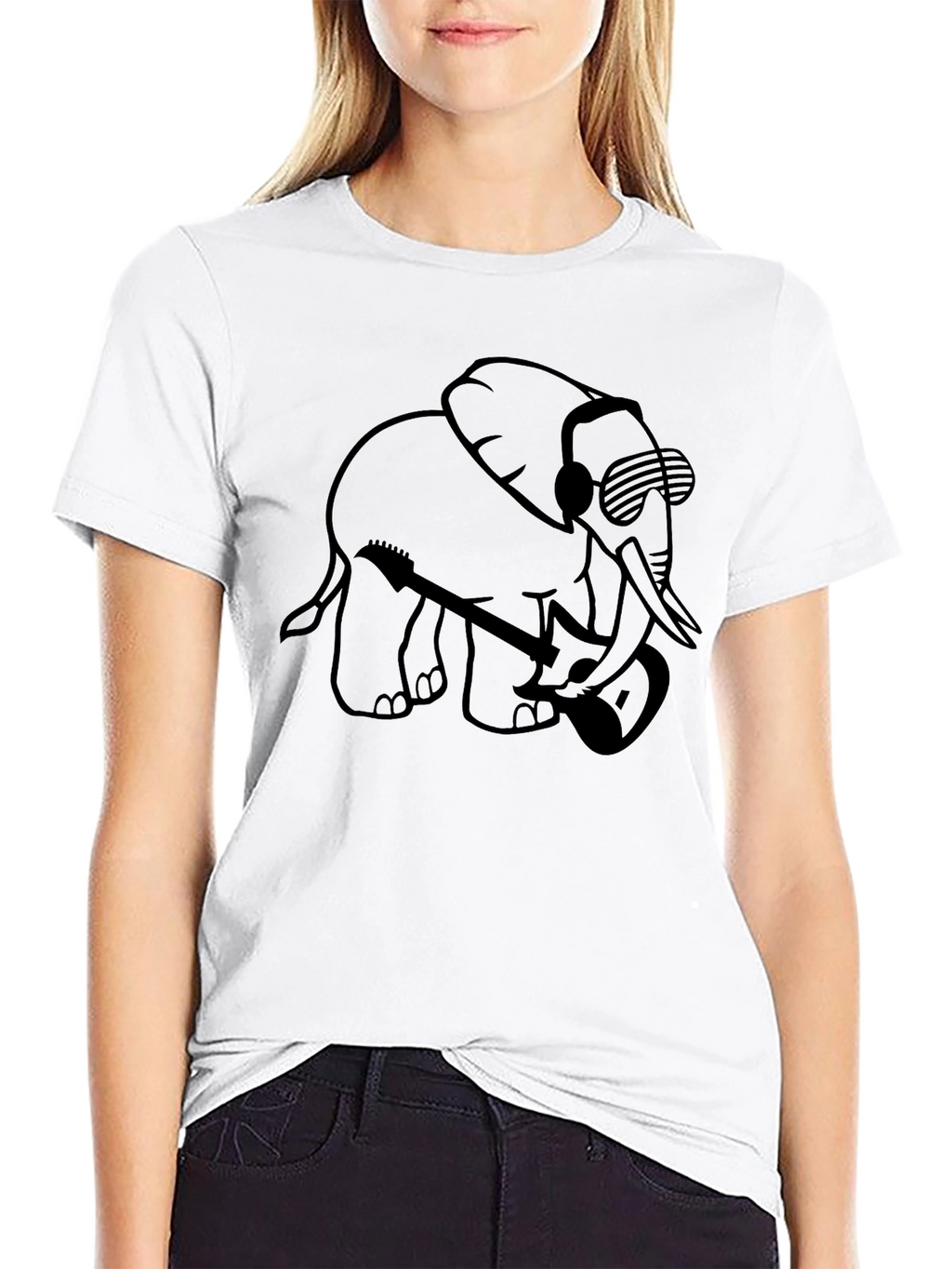 Elephant DJ Black Graphic Tee