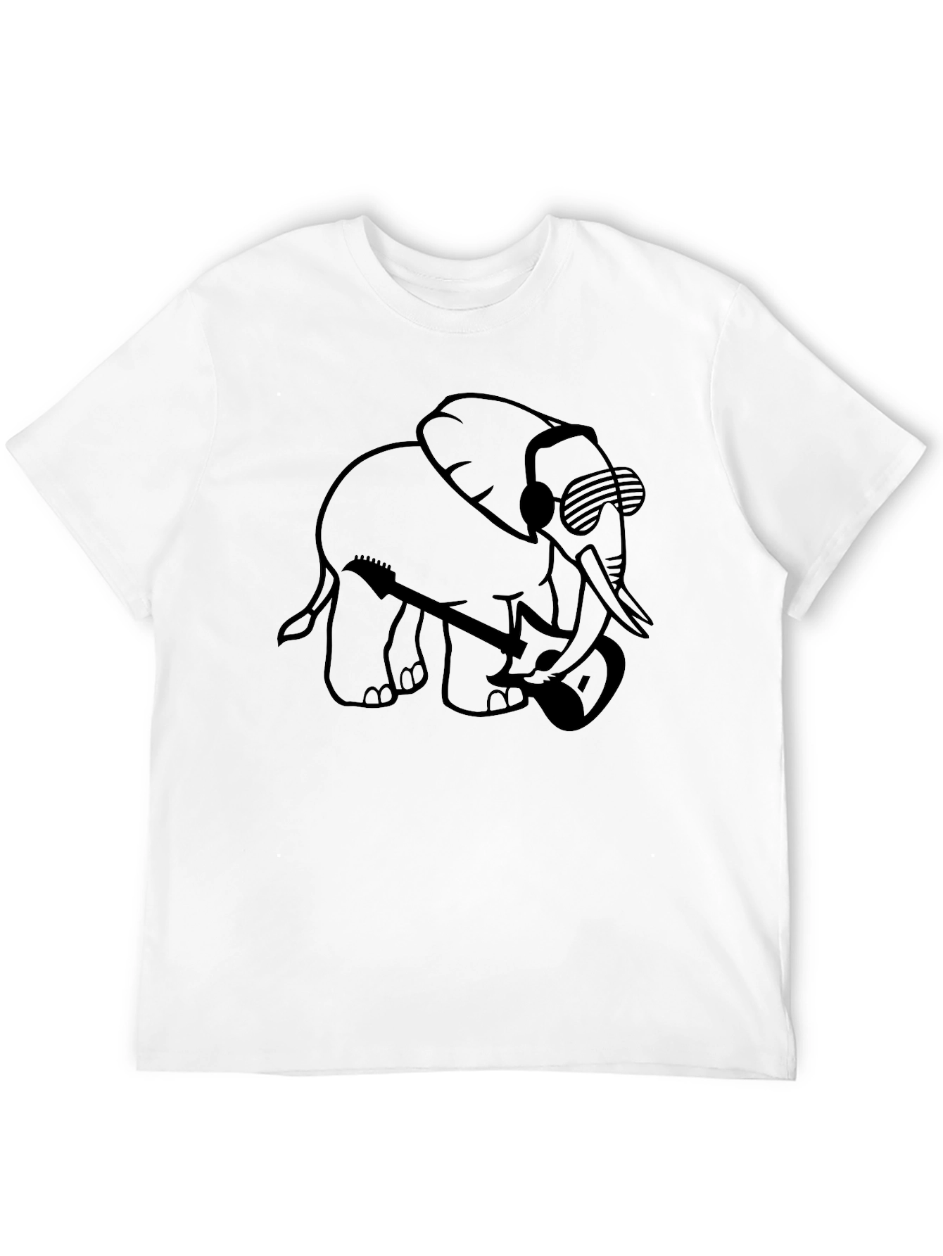 Elephant DJ Black Graphic Tee