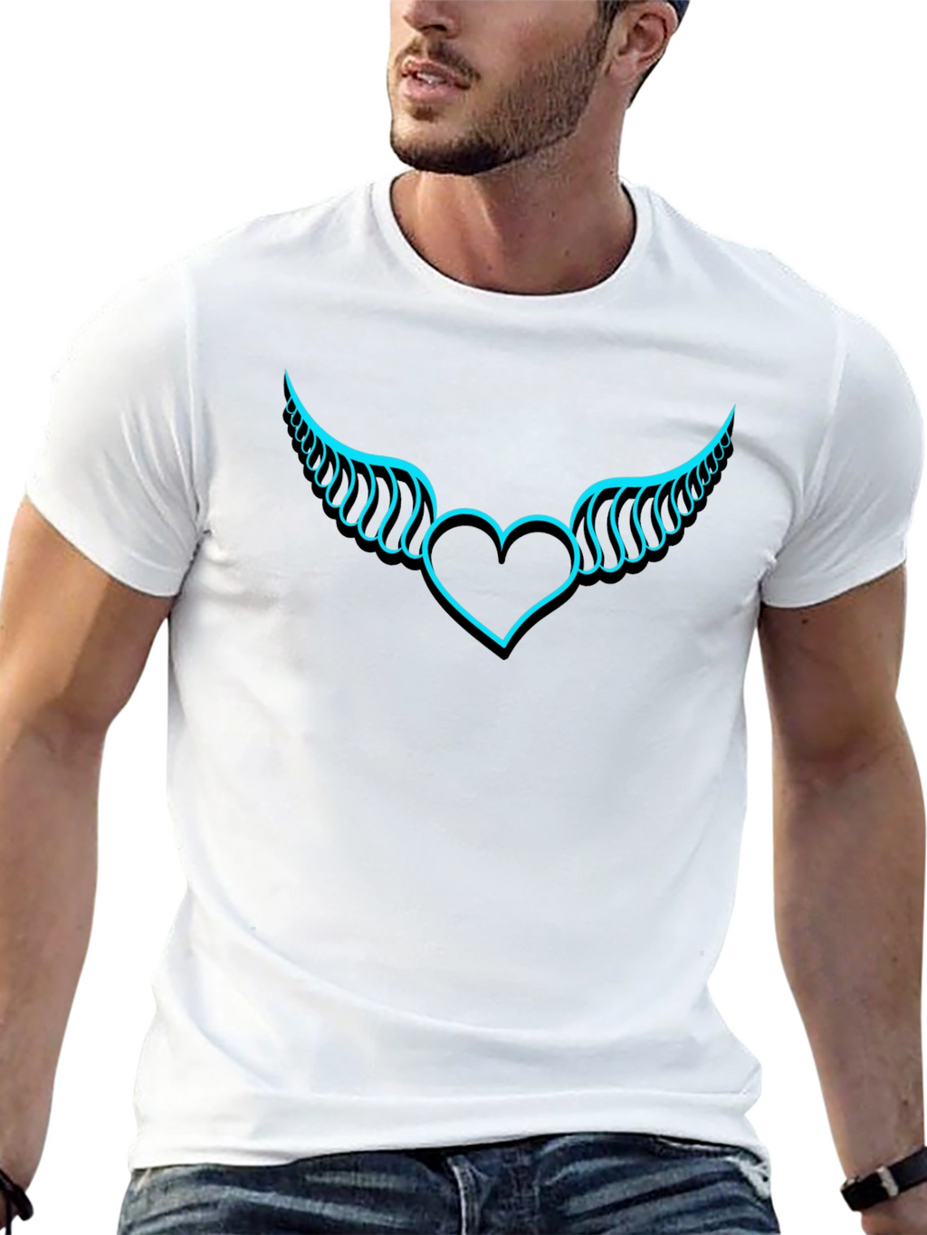 Winged Heart Graphic T-Shirt - Black