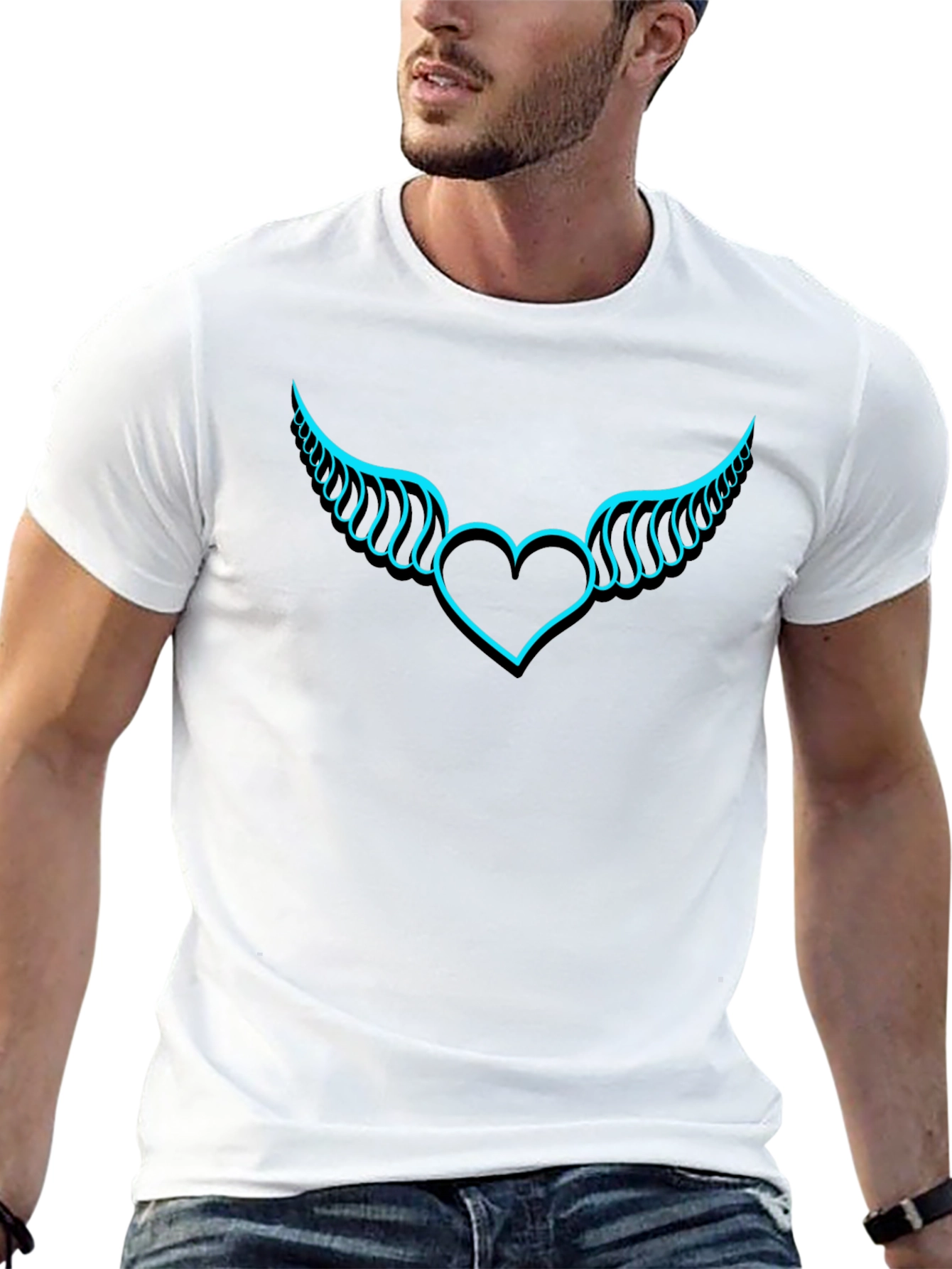 Winged Heart Graphic T-Shirt - Black