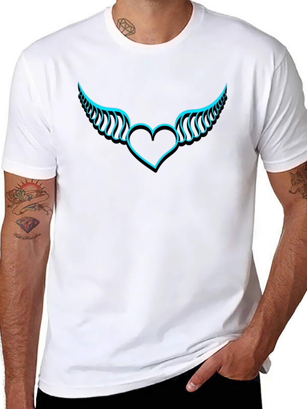 Winged Heart Graphic T-Shirt - Black