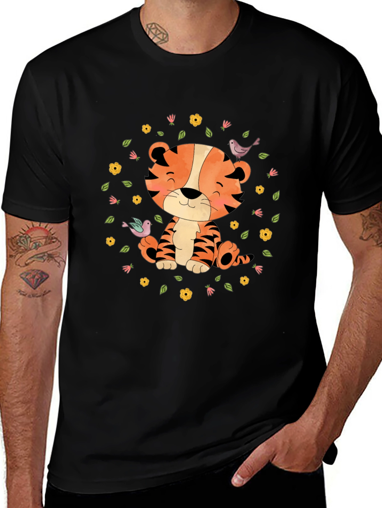 Cute Tiger T-Shirt: Cartoon Animal Graphic Tee