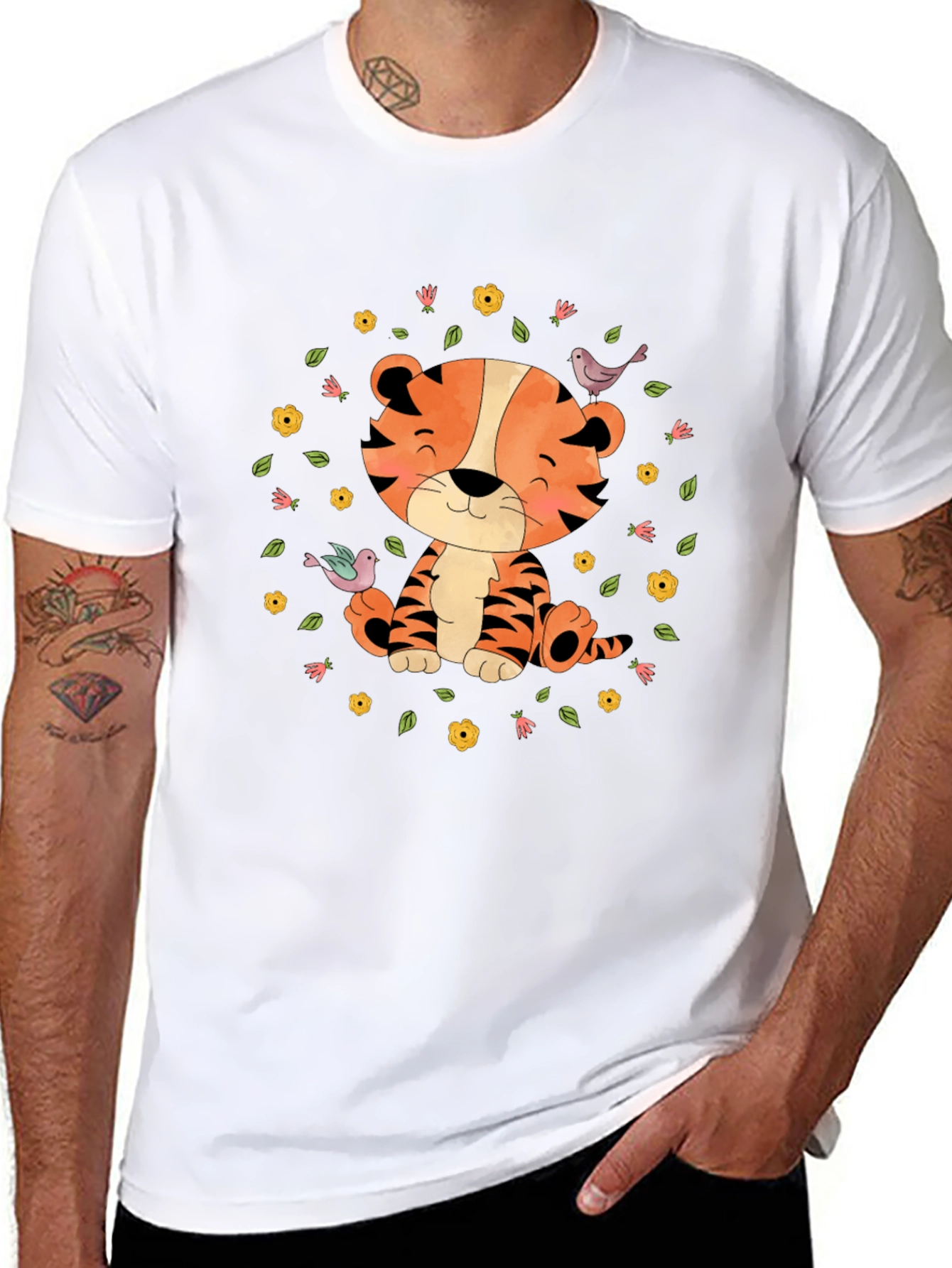 Cute Tiger T-Shirt: Cartoon Animal Graphic Tee