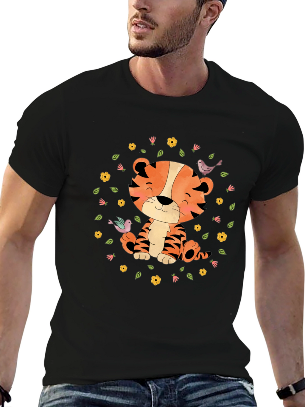 Cute Tiger T-Shirt: Cartoon Animal Graphic Tee