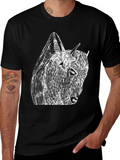Black Tee with Abstract Bison Graphic