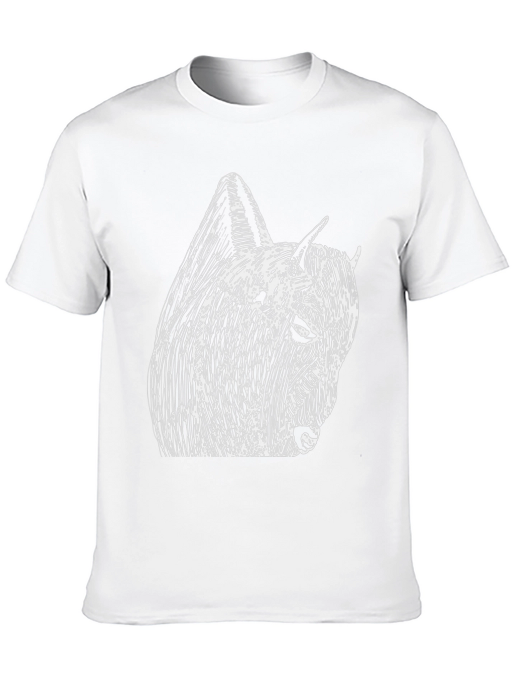 Black Tee with Abstract Bison Graphic