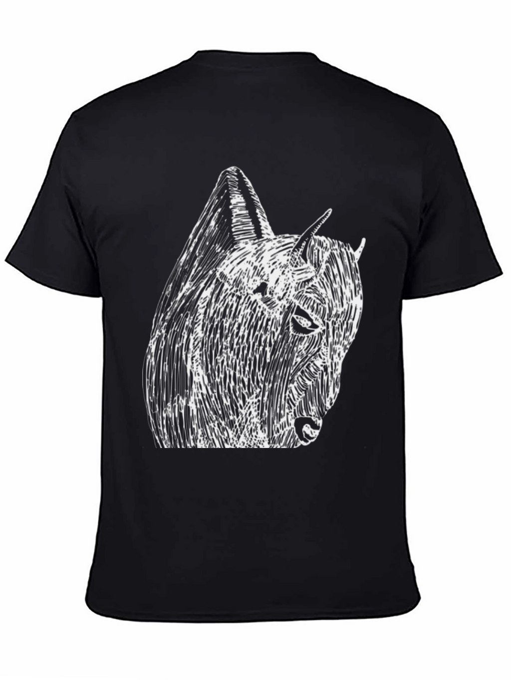 Black Tee with Abstract Bison Graphic
