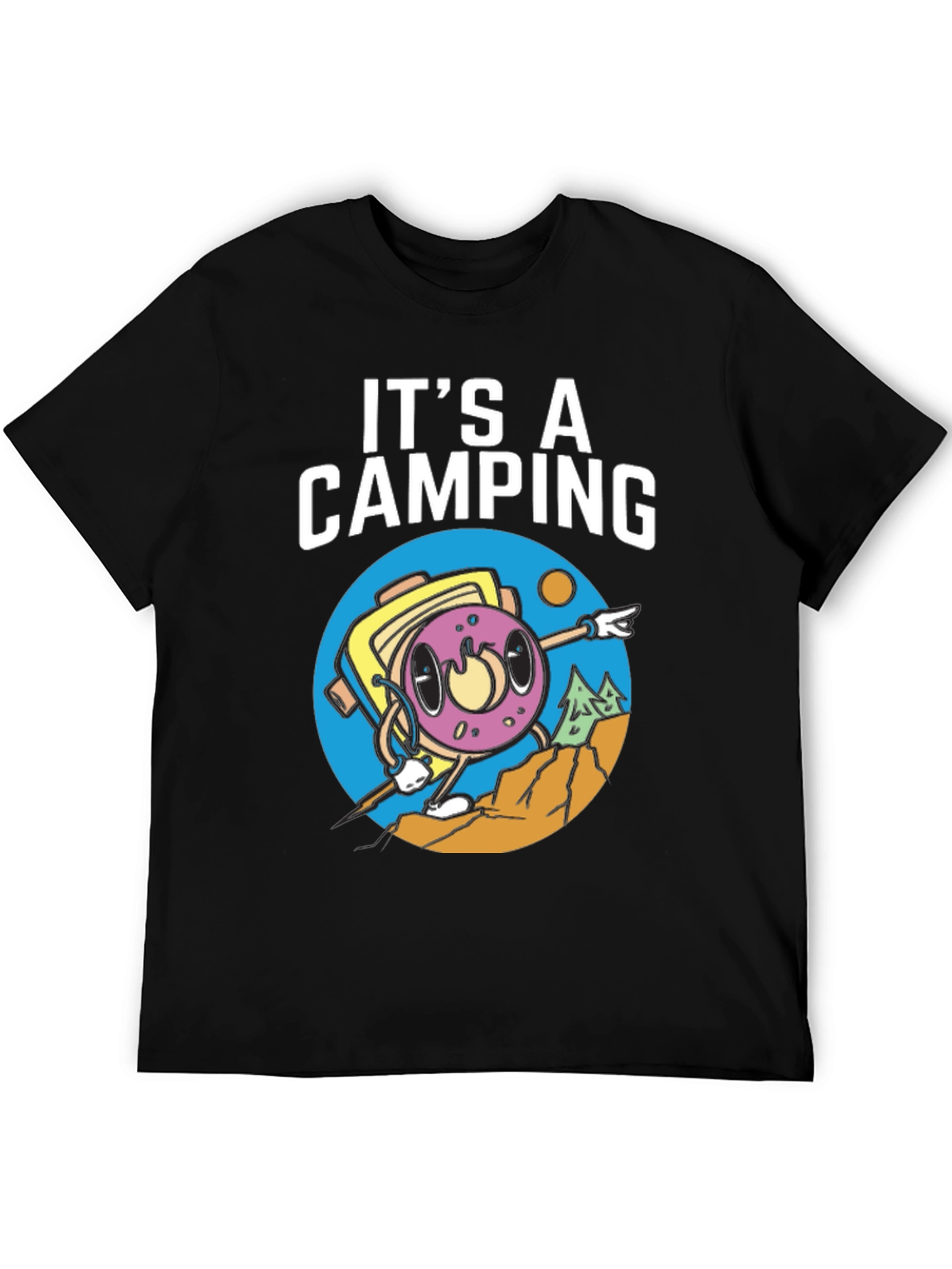 Camping Donut Graphic Tee - Adventurous Humor