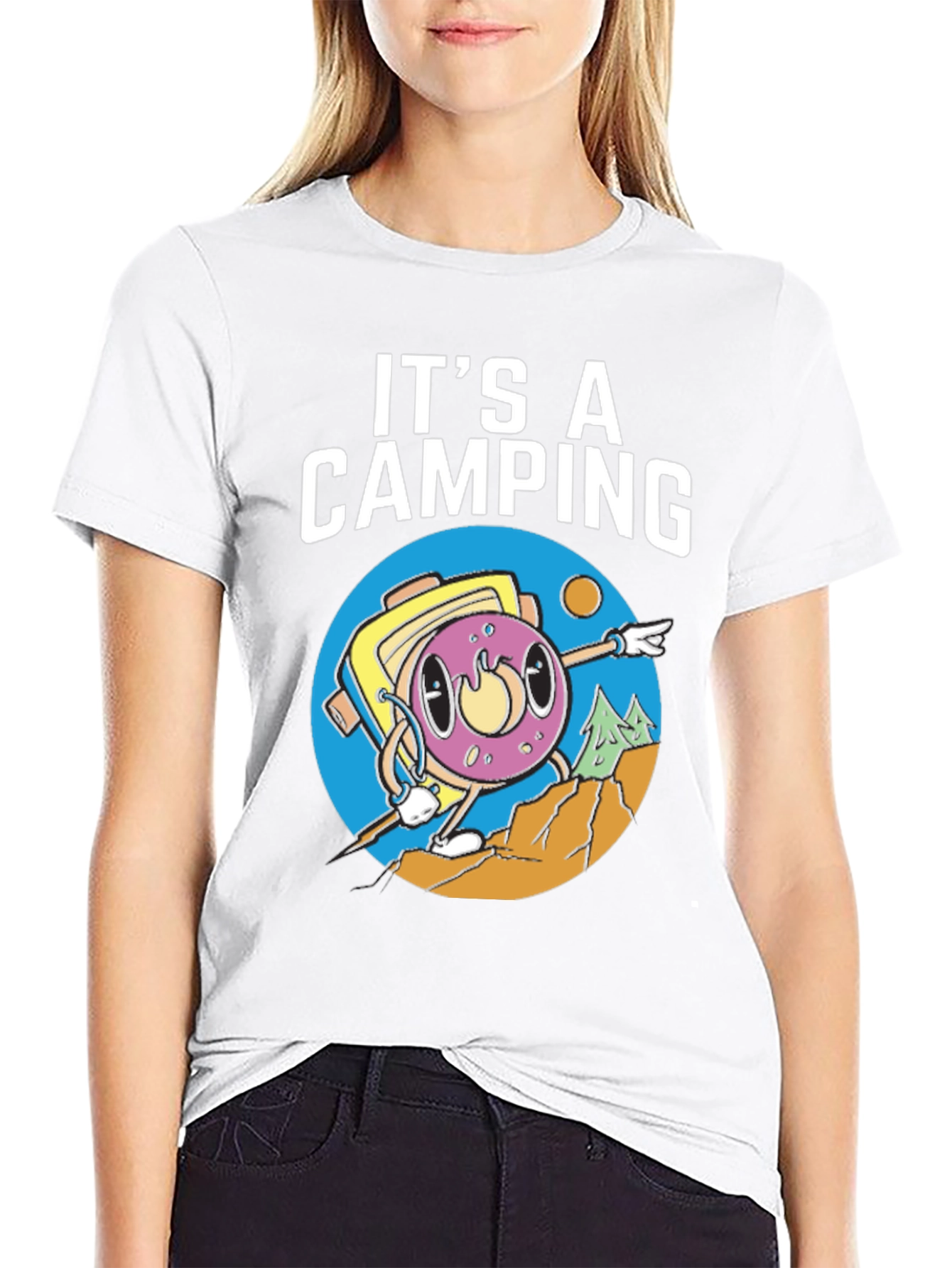 Camping Donut Graphic Tee - Adventurous Humor